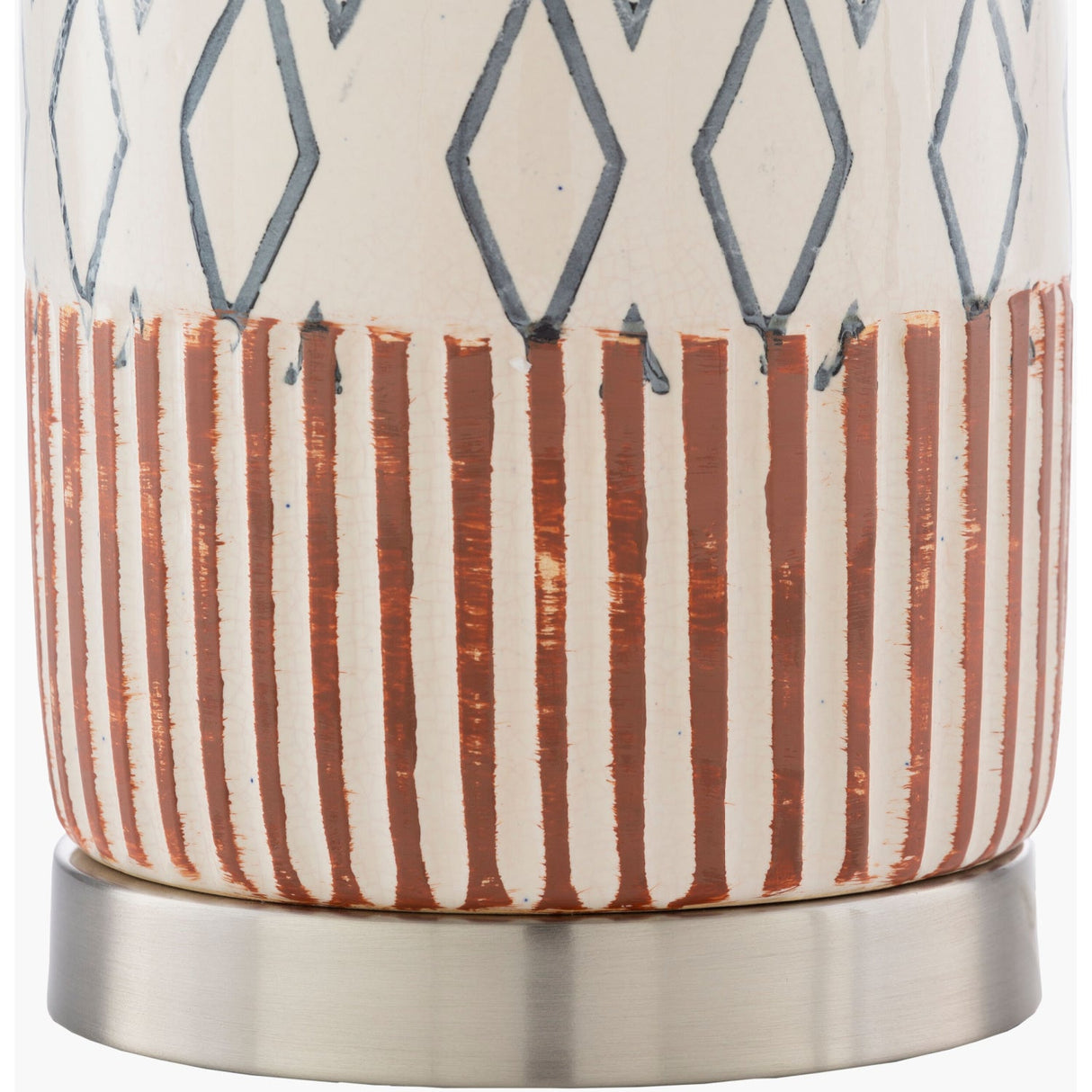 Modern European furniture - Geometric Patterned Ceramic Table Lamp - www.oroa.com