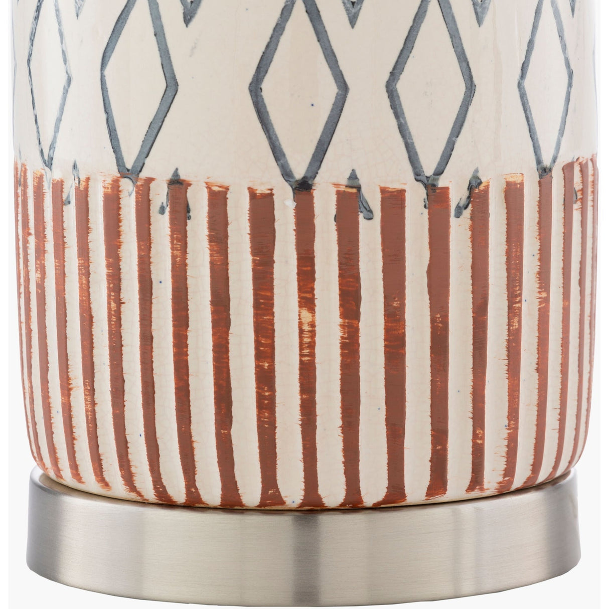 Modern European furniture - Geometric Patterned Ceramic Table Lamp - www.oroa.com