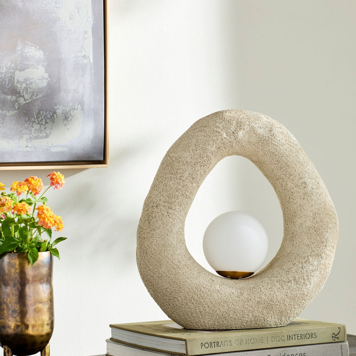 Modern European furniture - Cream Organic-Shaped Table Lamp - www.oroa.com
