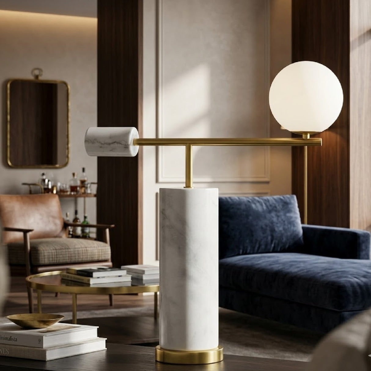 Modern European furniture - Modern Marble Accent Table Lamp - www.oroa.com