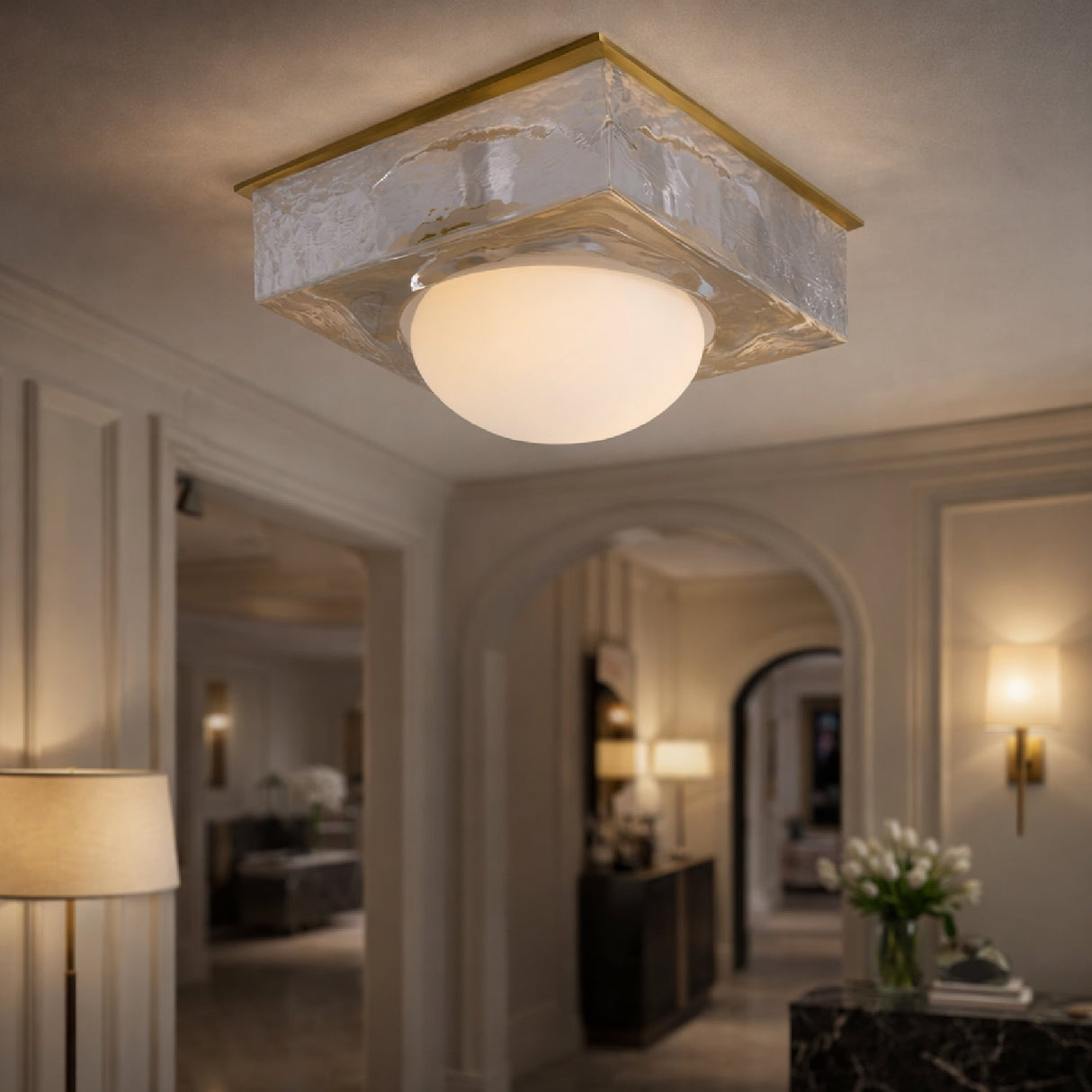 Modern European furniture - White Glass Wall Lamp - www.oroa.com