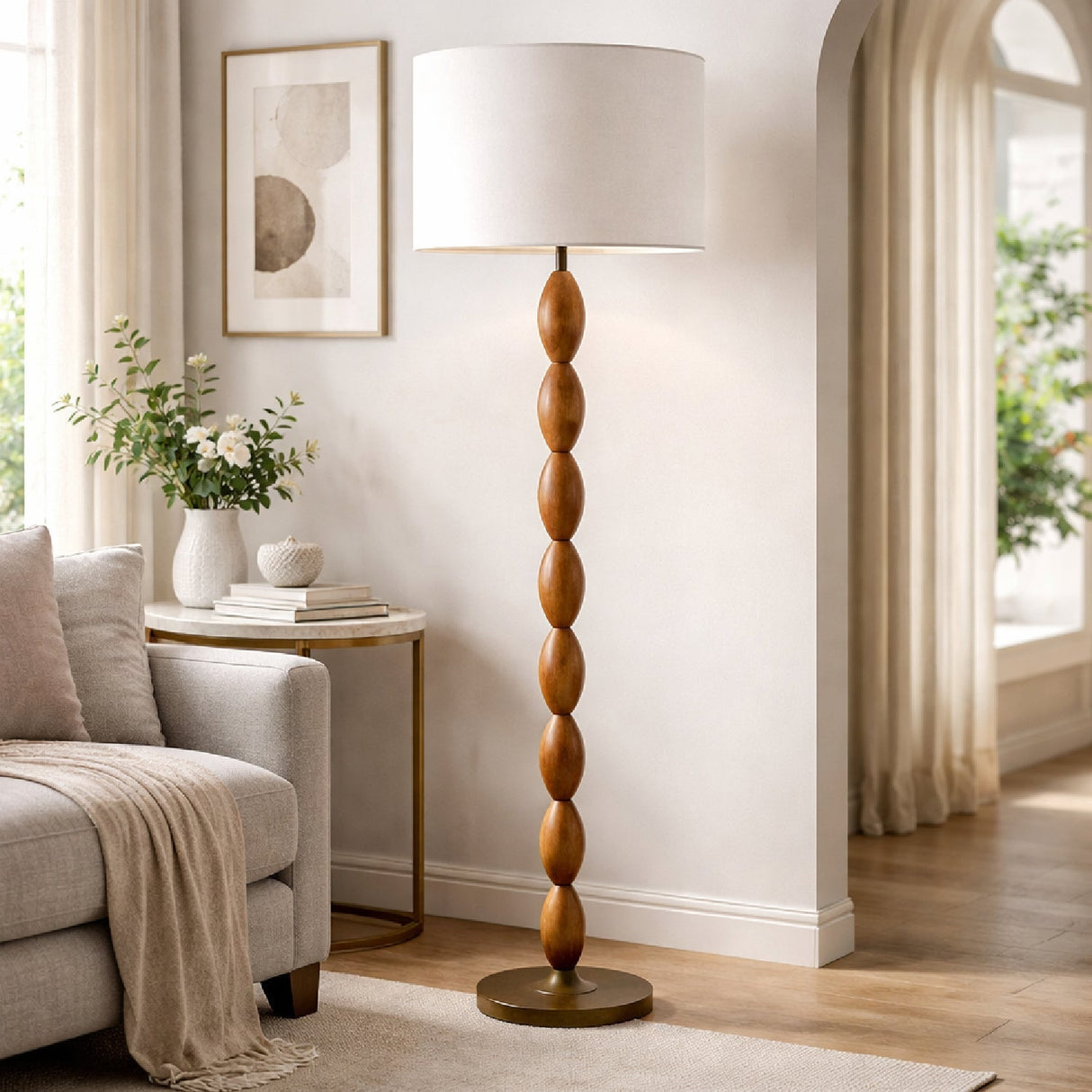 Modern European furniture - Beechwood Accent Floor Lamp - www.oroa.com