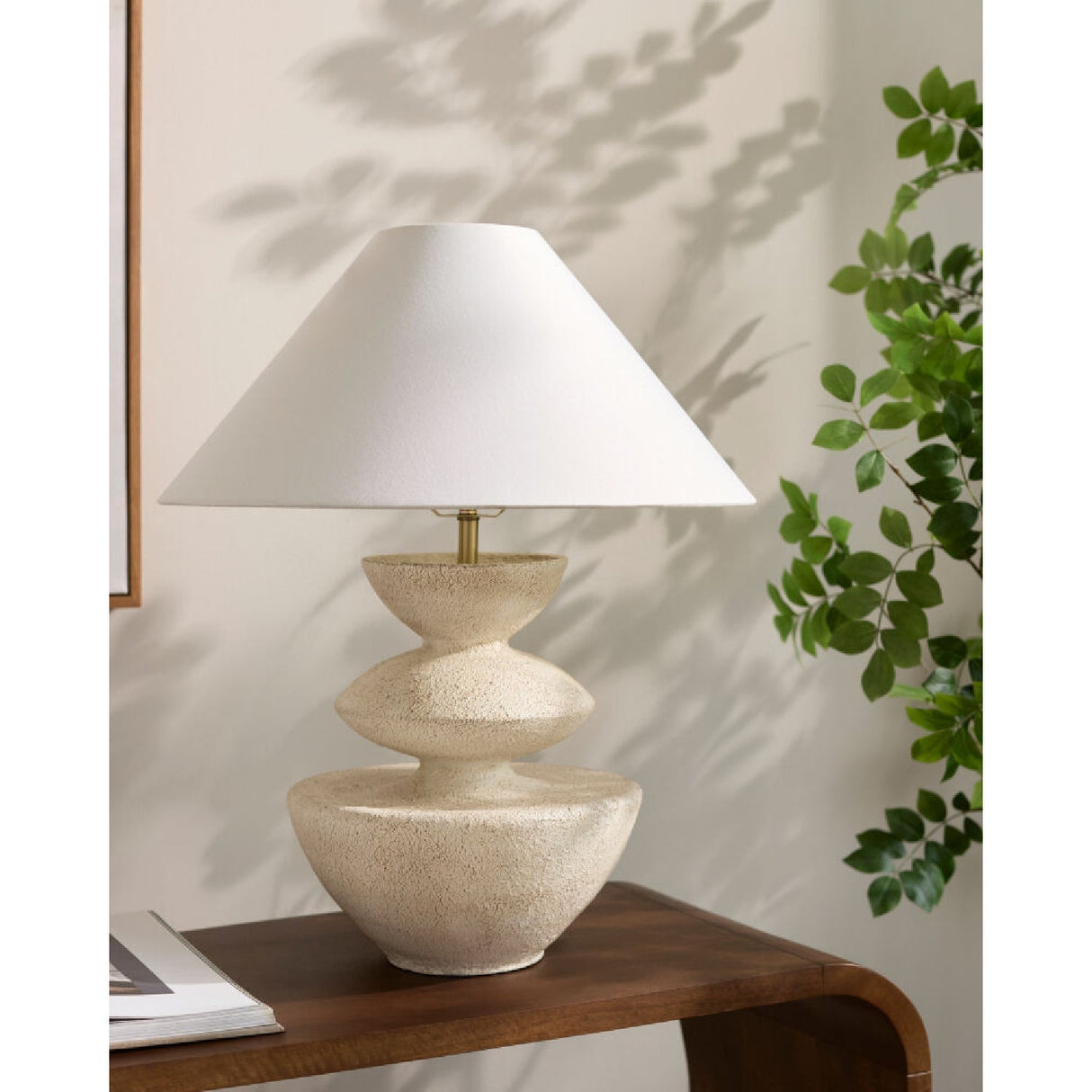 Modern European furniture - White Tiered Accent Table Lamp - www.oroa.com