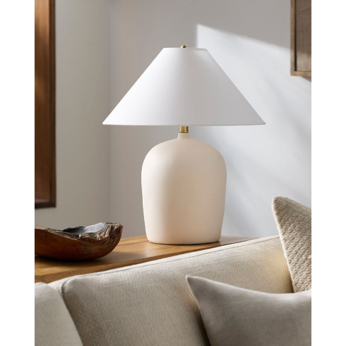 Modern European furniture - White Linen Empire Table Lamp - www.oroa.com