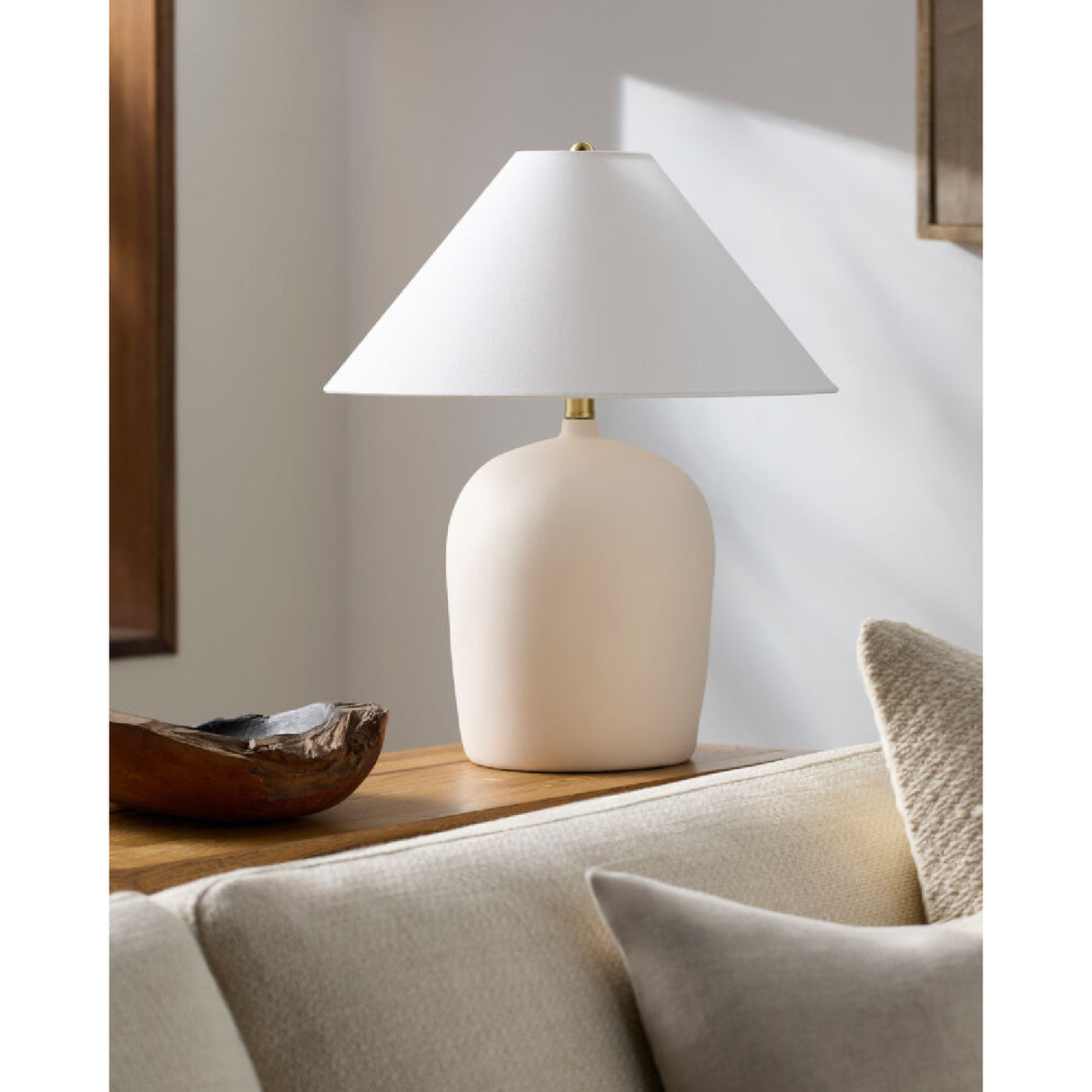 Modern European furniture - White Linen Empire Table Lamp - www.oroa.com | Oroa.com
