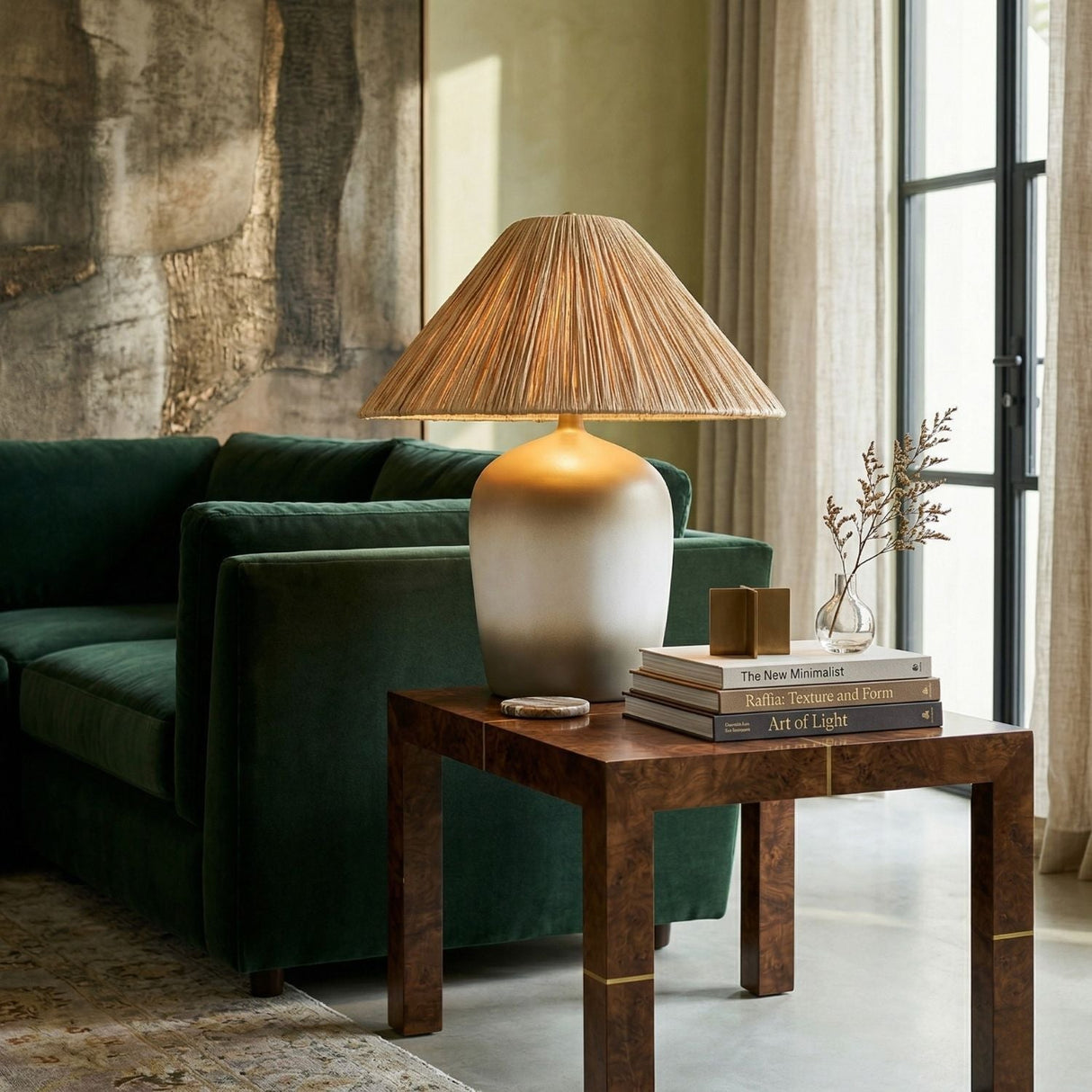 Modern European furniture - Seagrass Fibers Accent Table Lamp - www.oroa.com