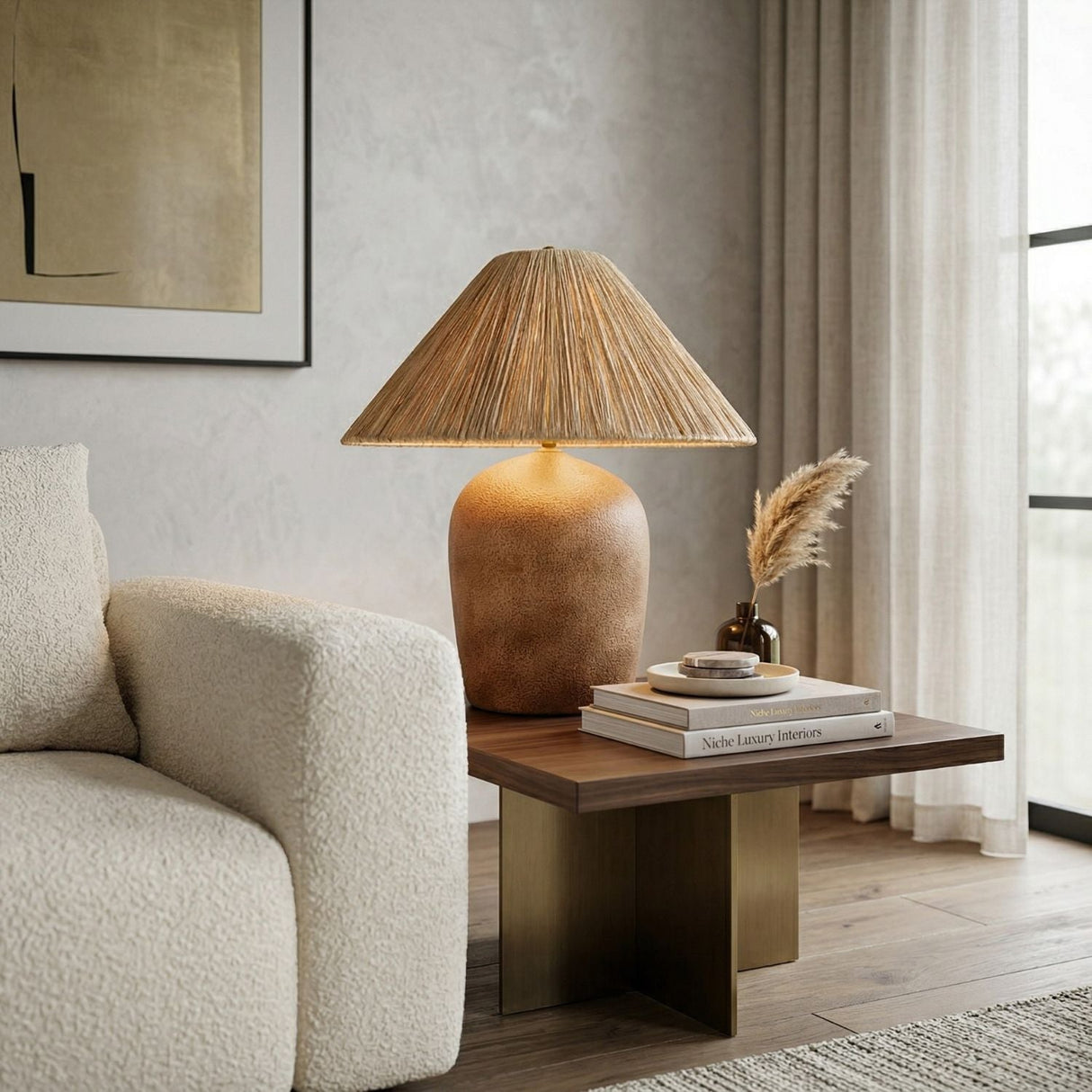 Modern European furniture - Seagrass Fibers Accent Table Lamp - www.oroa.com