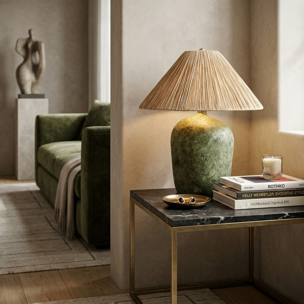 Modern European furniture - Seagrass Fibers Accent Table Lamp - www.oroa.com
