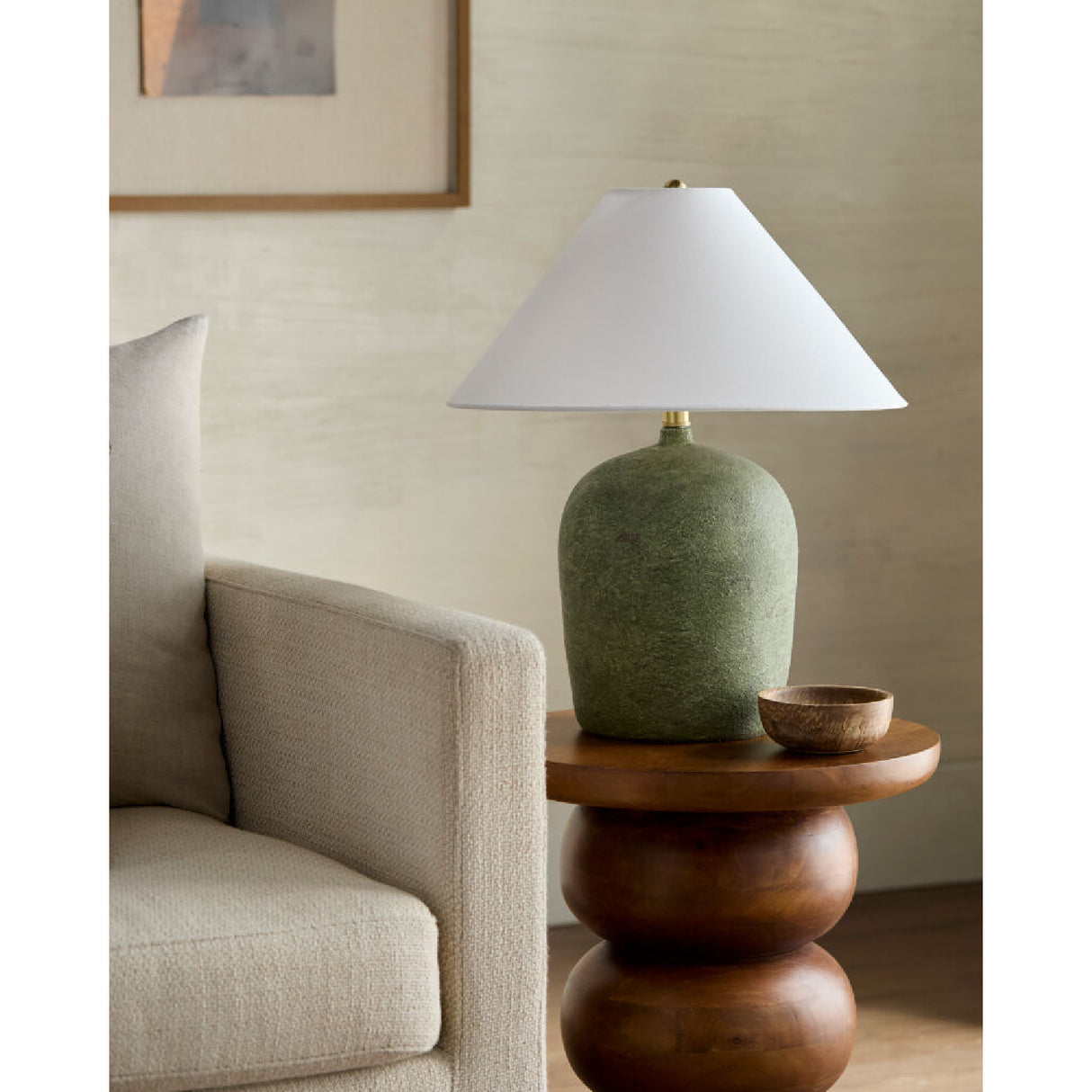 Modern European furniture - White Linen Empire Table Lamp - www.oroa.com