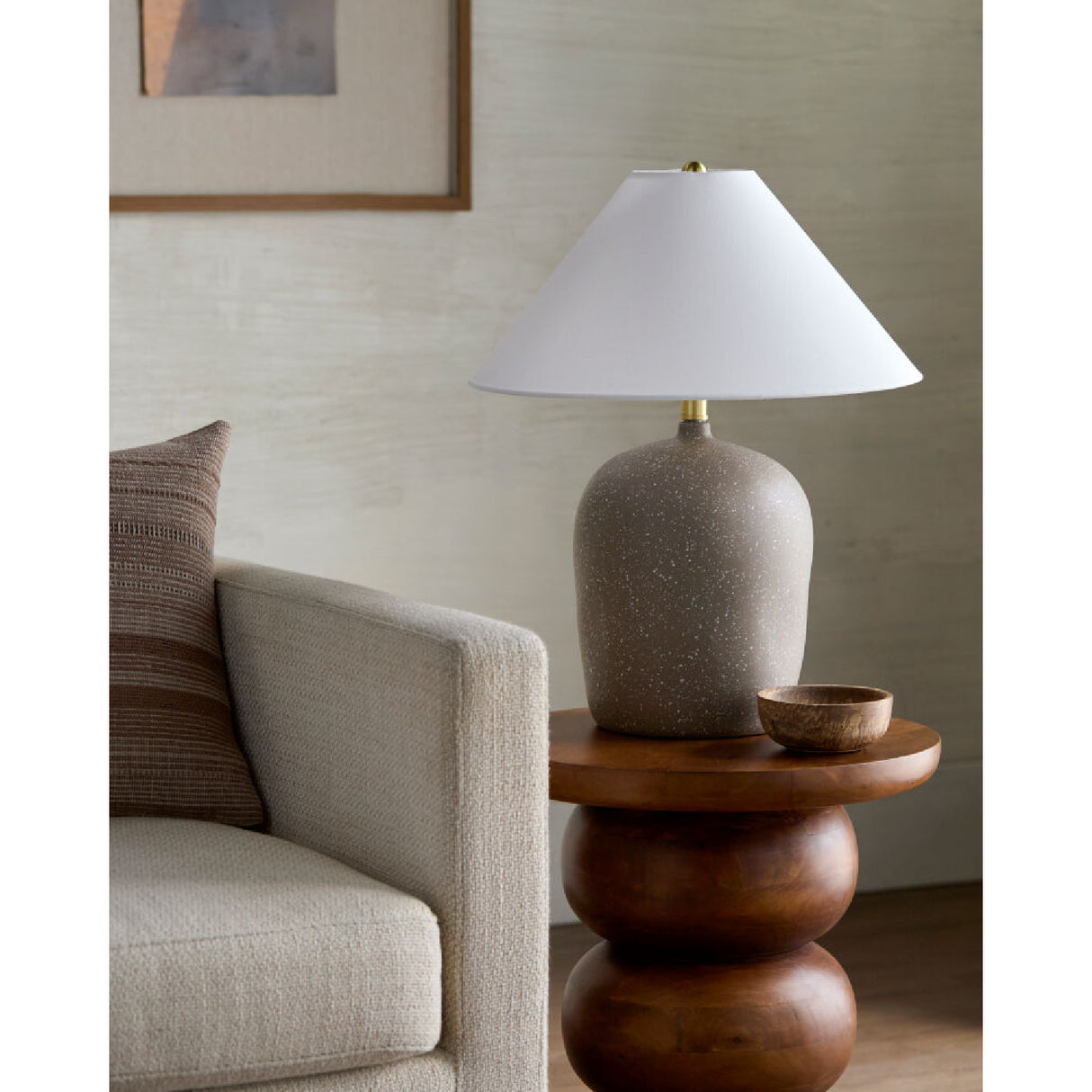 Modern European furniture - White Linen Empire Table Lamp - www.oroa.com