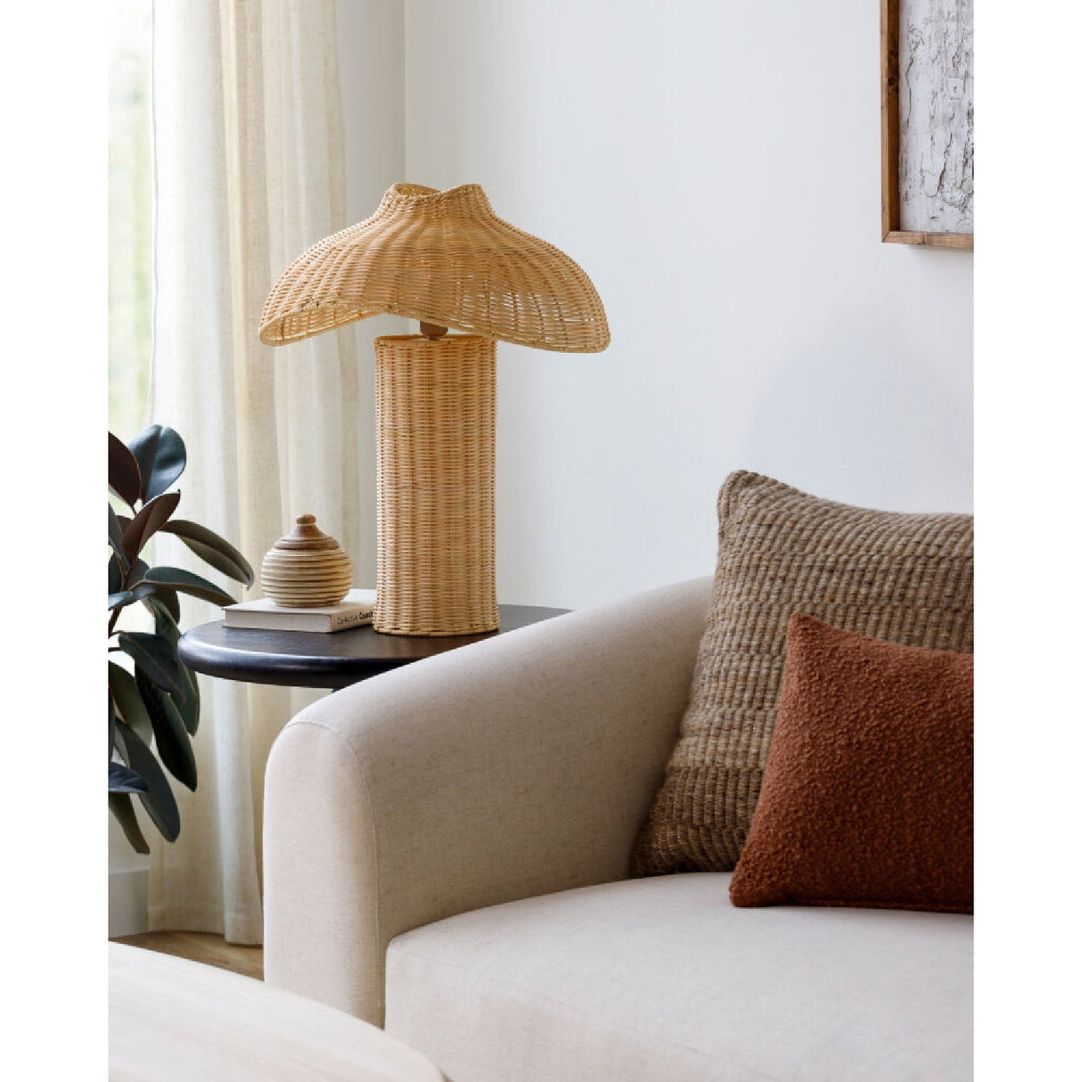Modern European furniture - Natural Rattan Accent Table Lamp - www.oroa.com