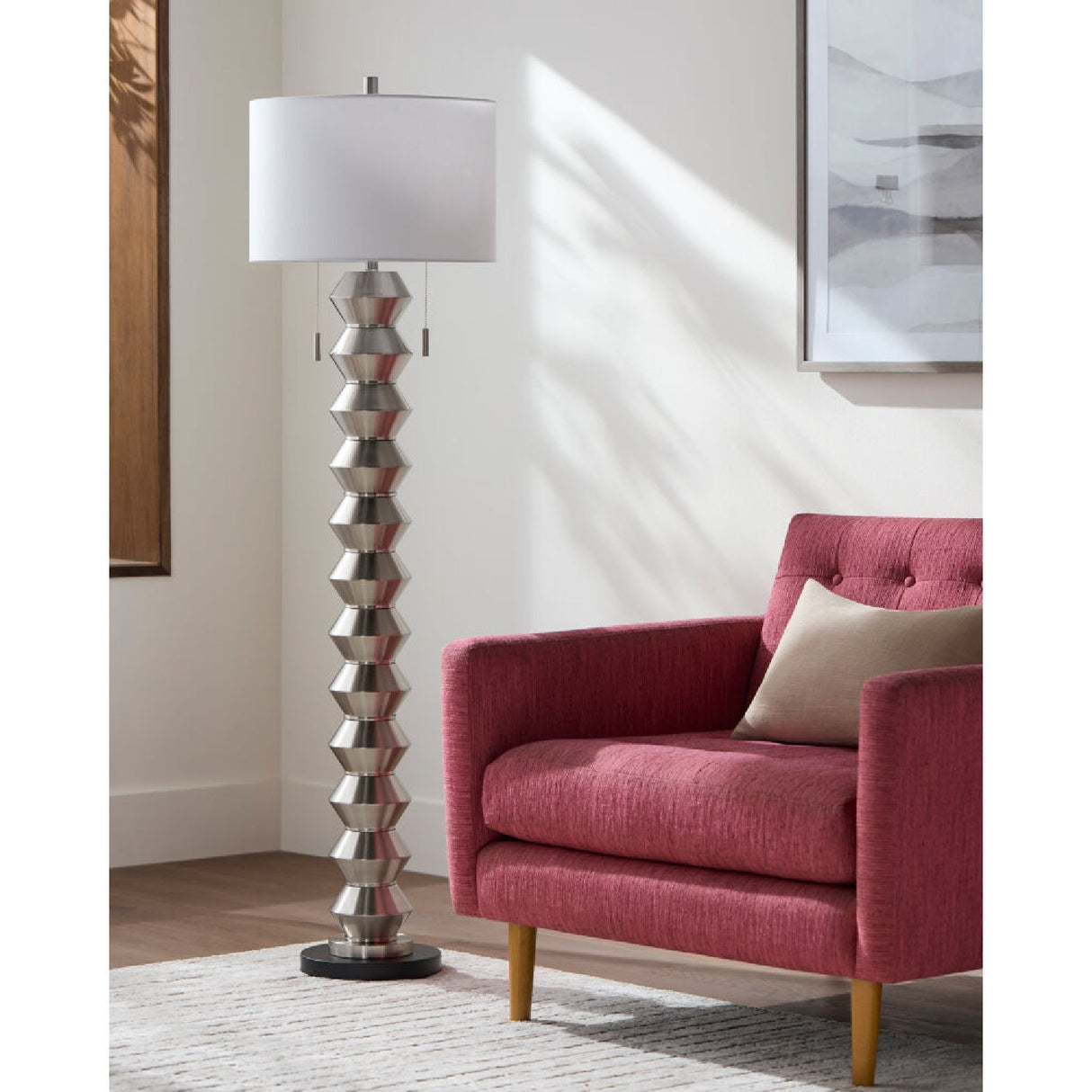 Modern European furniture - Plated Metallic Linen Floor Lamp - www.oroa.com