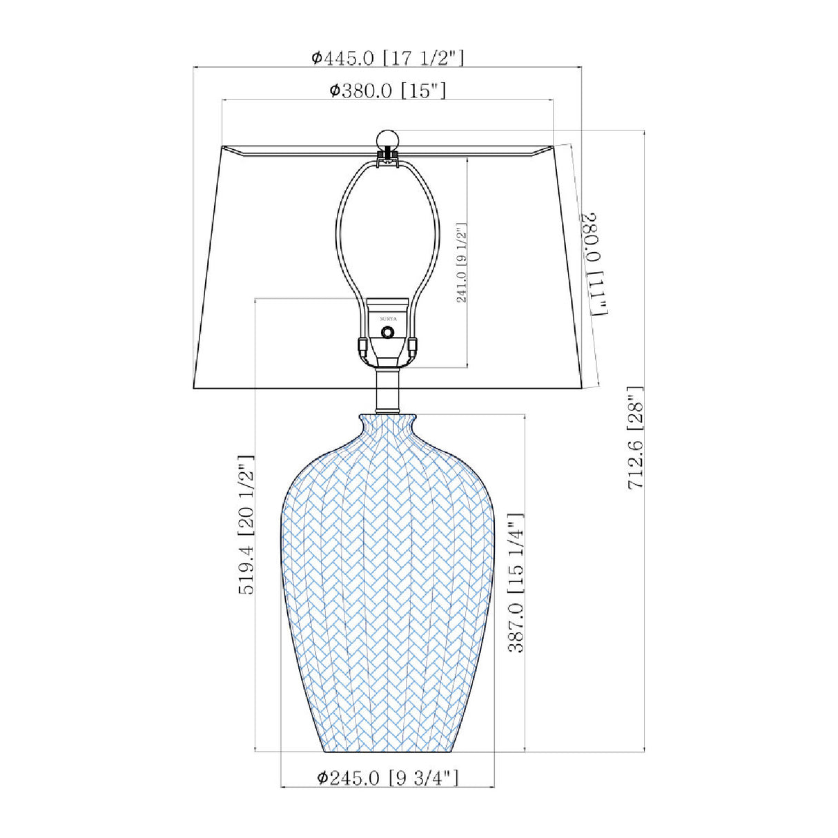 Gradient Blue Ceramic Table Lamp | Oroa.com