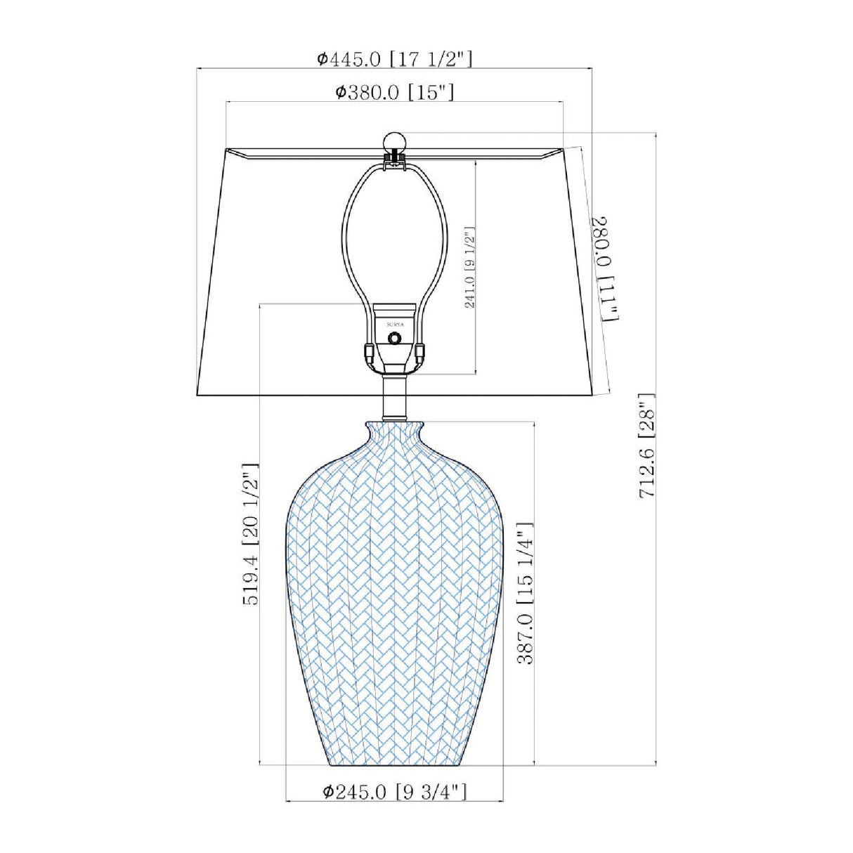 Modern European furniture - Gradient Blue Ceramic Table Lamp - www.oroa.com