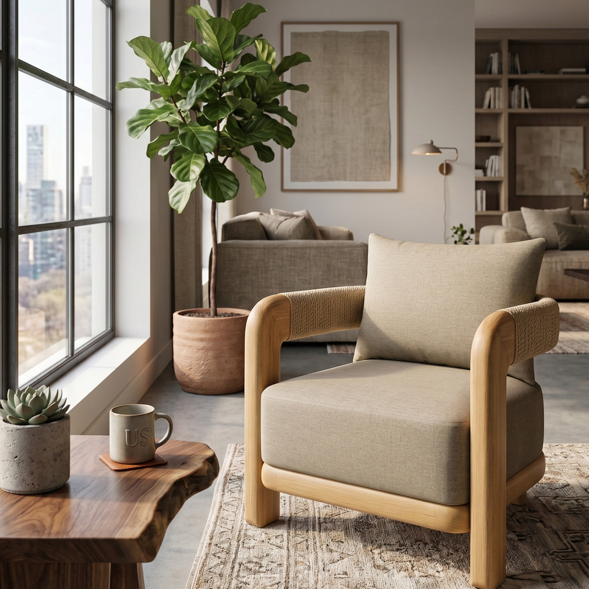 Modern European furniture - Cushioned Teak Outdoor Accent Chair - www.oroa.com