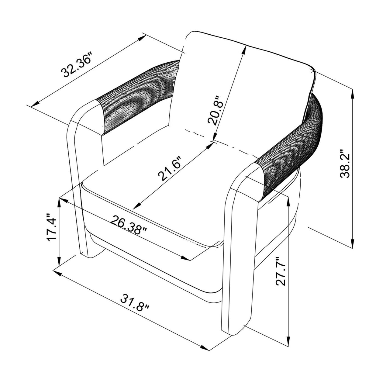 Modern European furniture - Cushioned Teak Outdoor Accent Chair - www.oroa.com