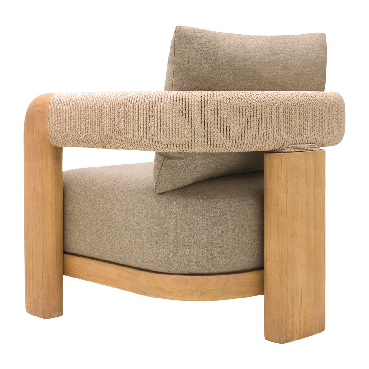 Modern European furniture - Cushioned Teak Outdoor Accent Chair - www.oroa.com