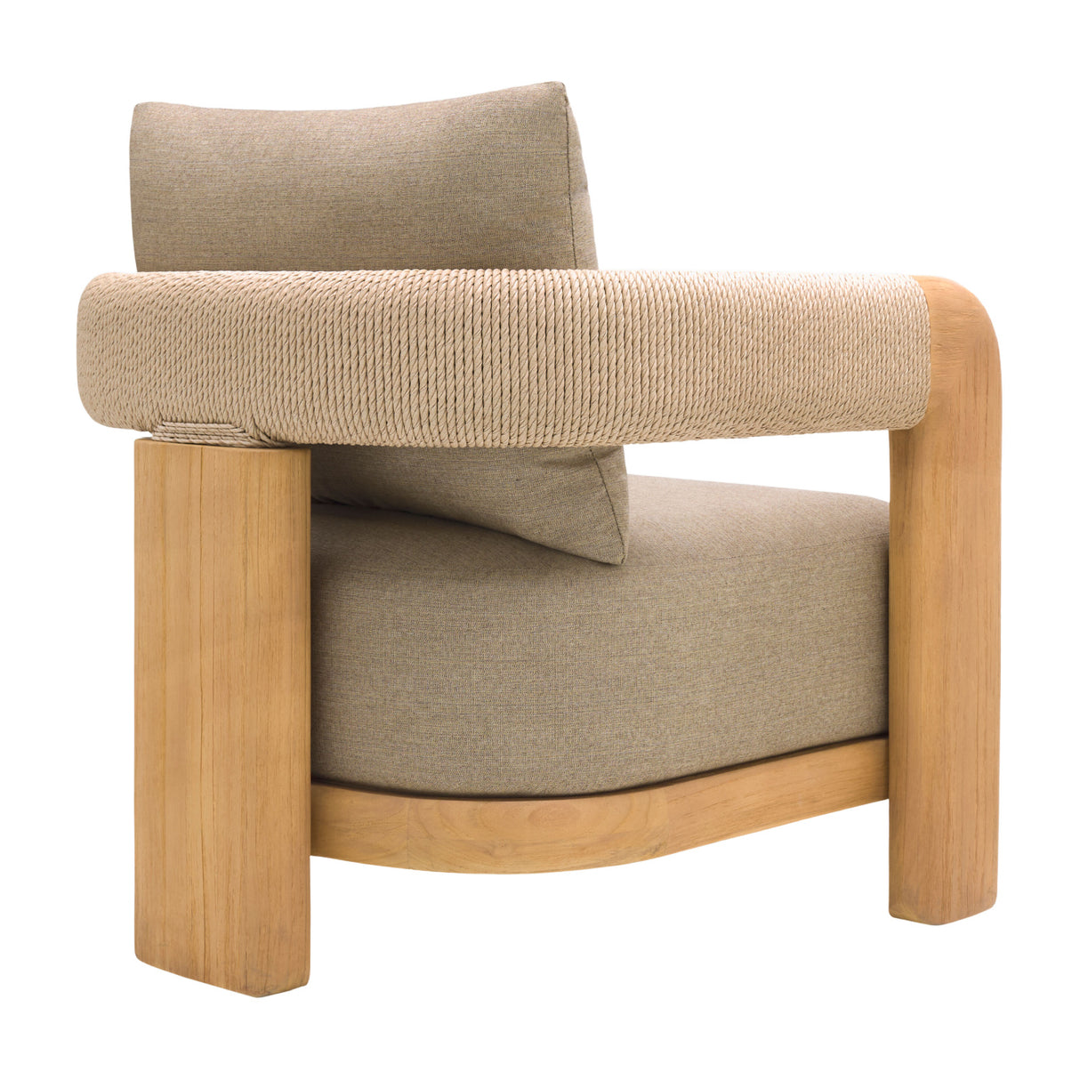 Modern European furniture - Cushioned Teak Outdoor Accent Chair - www.oroa.com