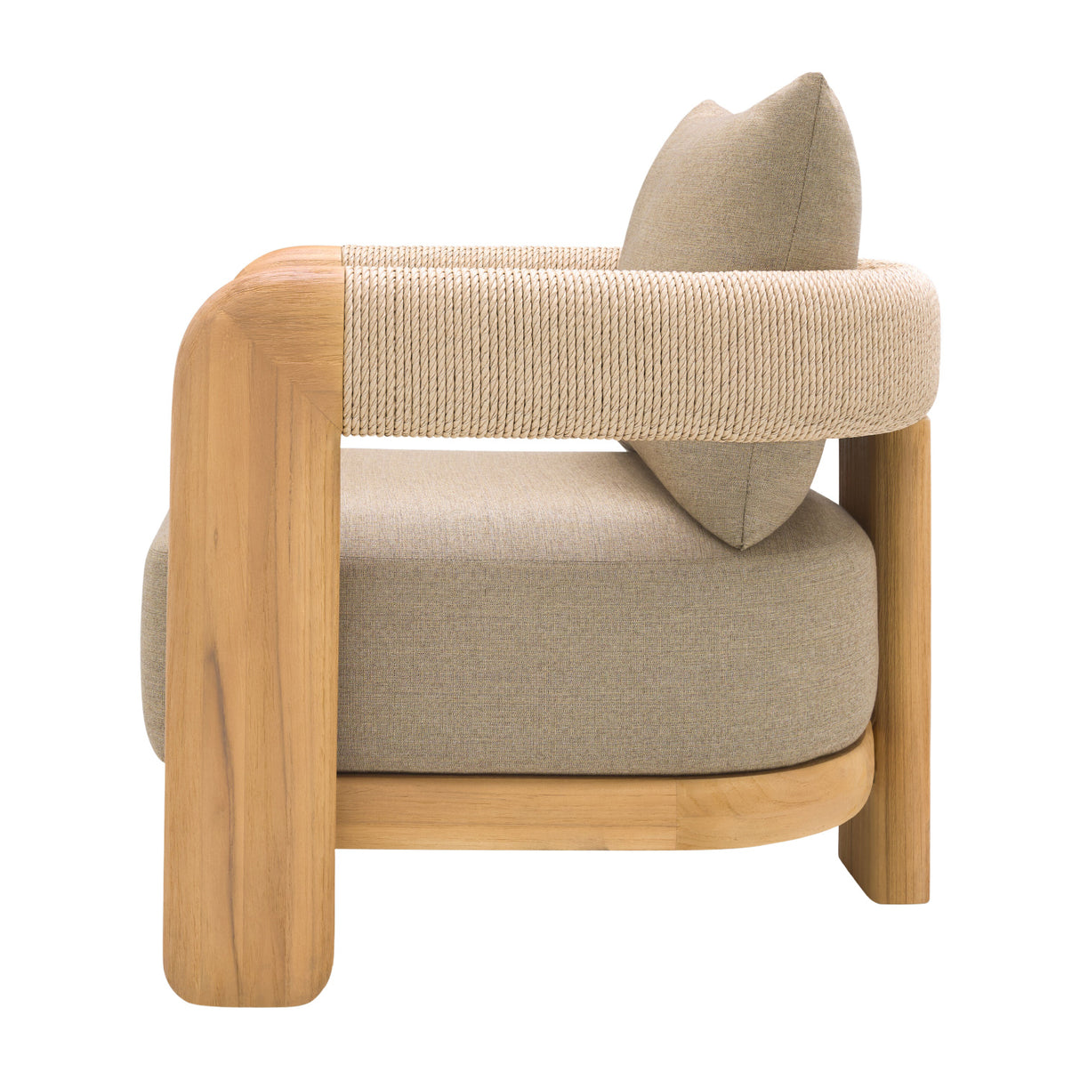 Modern European furniture - Cushioned Teak Outdoor Accent Chair - www.oroa.com