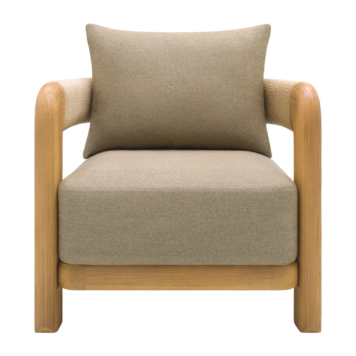Modern European furniture - Cushioned Teak Outdoor Accent Chair - www.oroa.com