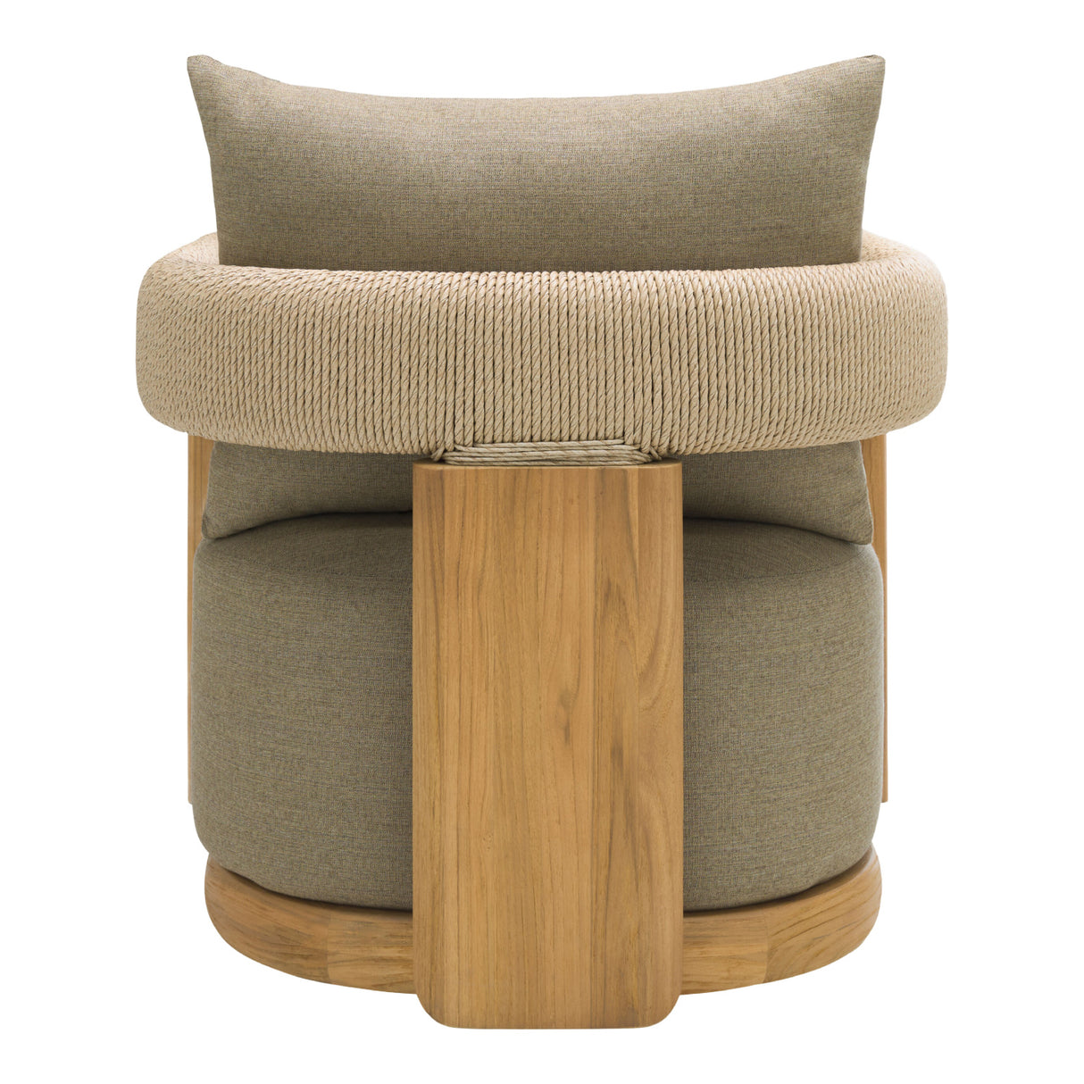 Modern European furniture - Cushioned Teak Outdoor Swivel Chair - www.oroa.com
