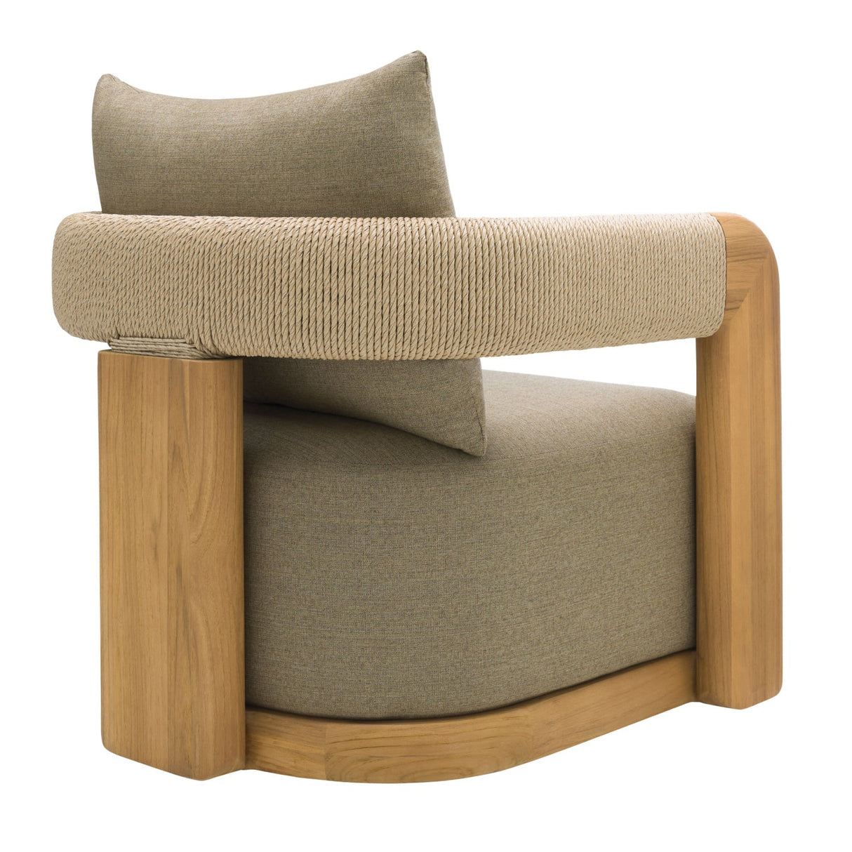 Modern European furniture - Cushioned Teak Outdoor Swivel Chair - www.oroa.com