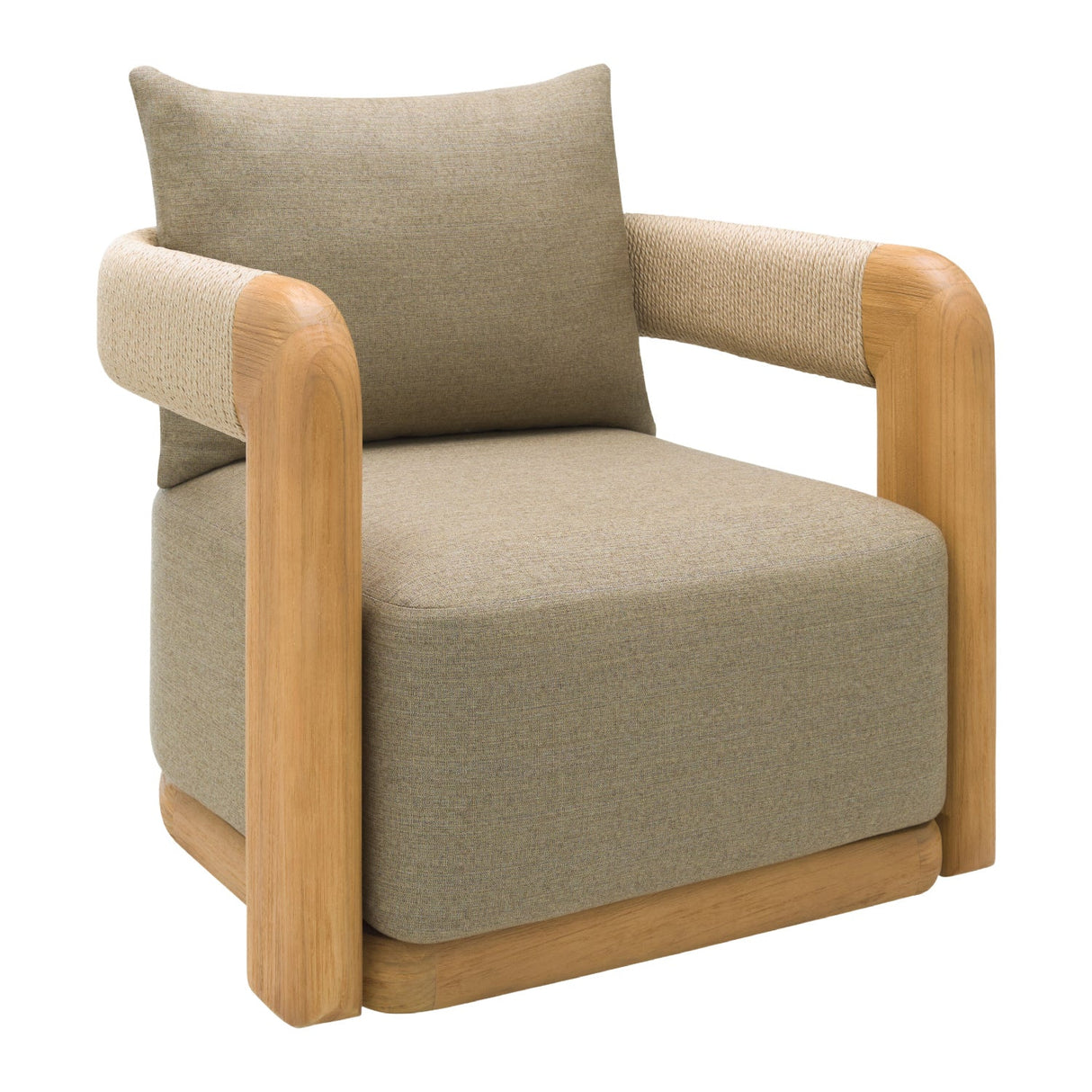 Modern European furniture - Cushioned Teak Outdoor Swivel Chair - www.oroa.com