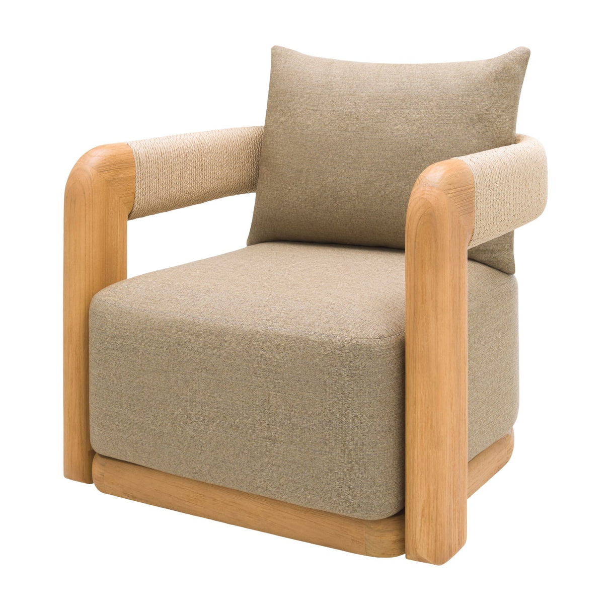 Modern European furniture - Cushioned Teak Outdoor Swivel Chair - www.oroa.com