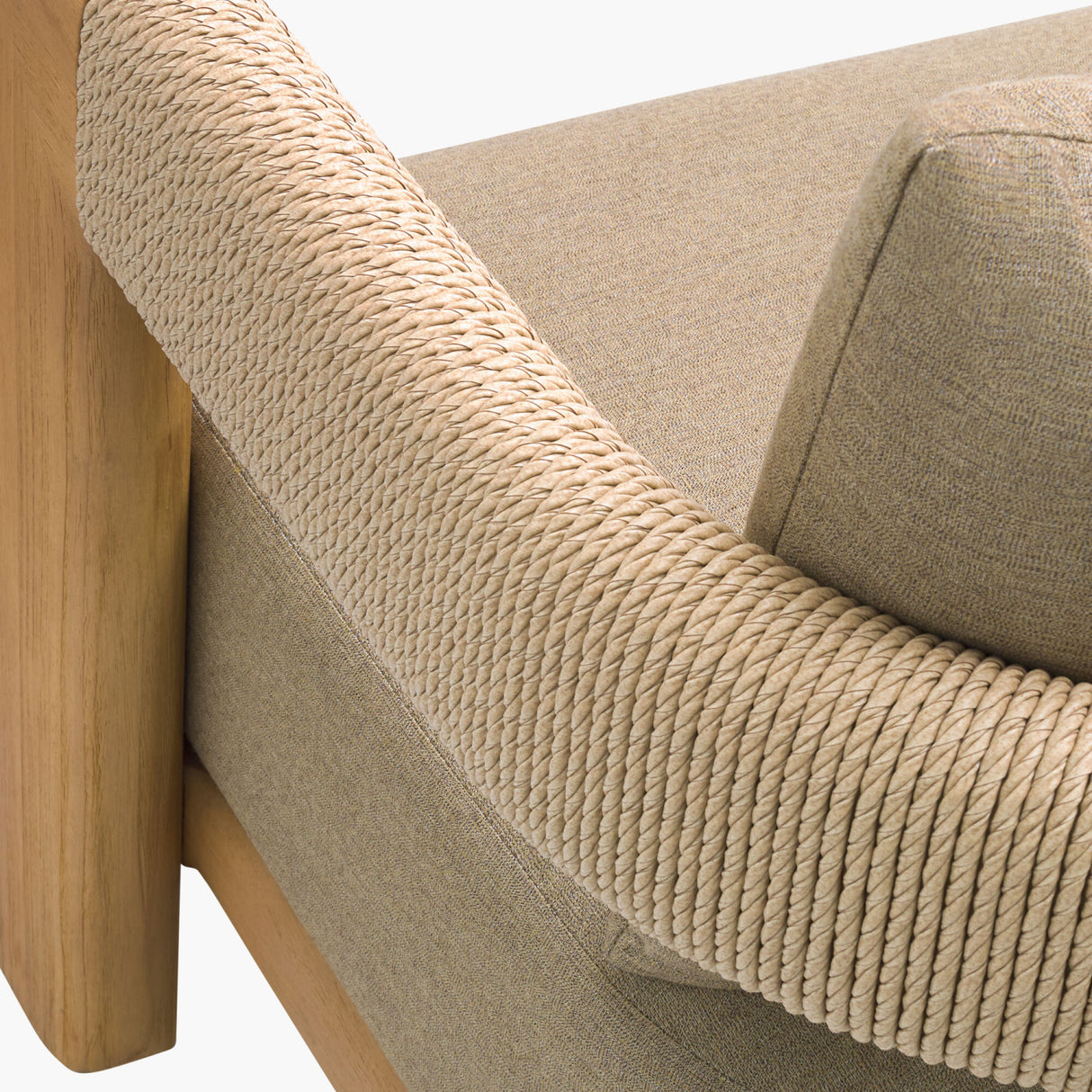 Modern European furniture - Cushioned Teak Outdoor Sofa - www.oroa.com