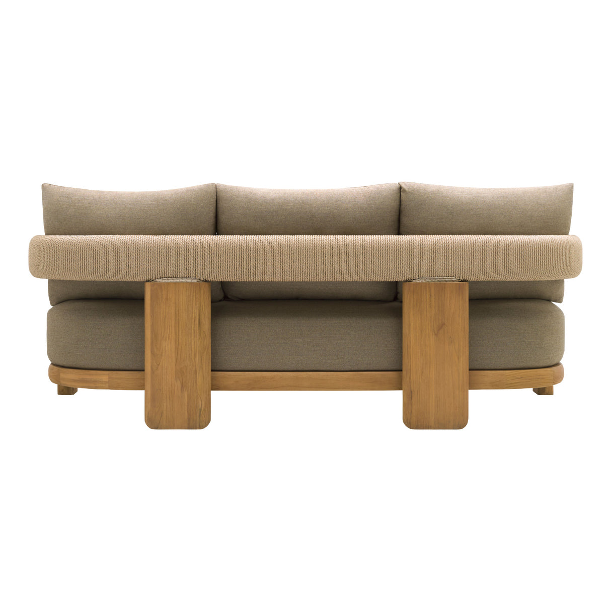 Modern European furniture - Cushioned Teak Outdoor Sofa - www.oroa.com