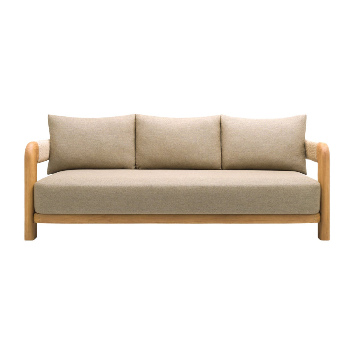 Modern European furniture - Cushioned Teak Outdoor Sofa - www.oroa.com