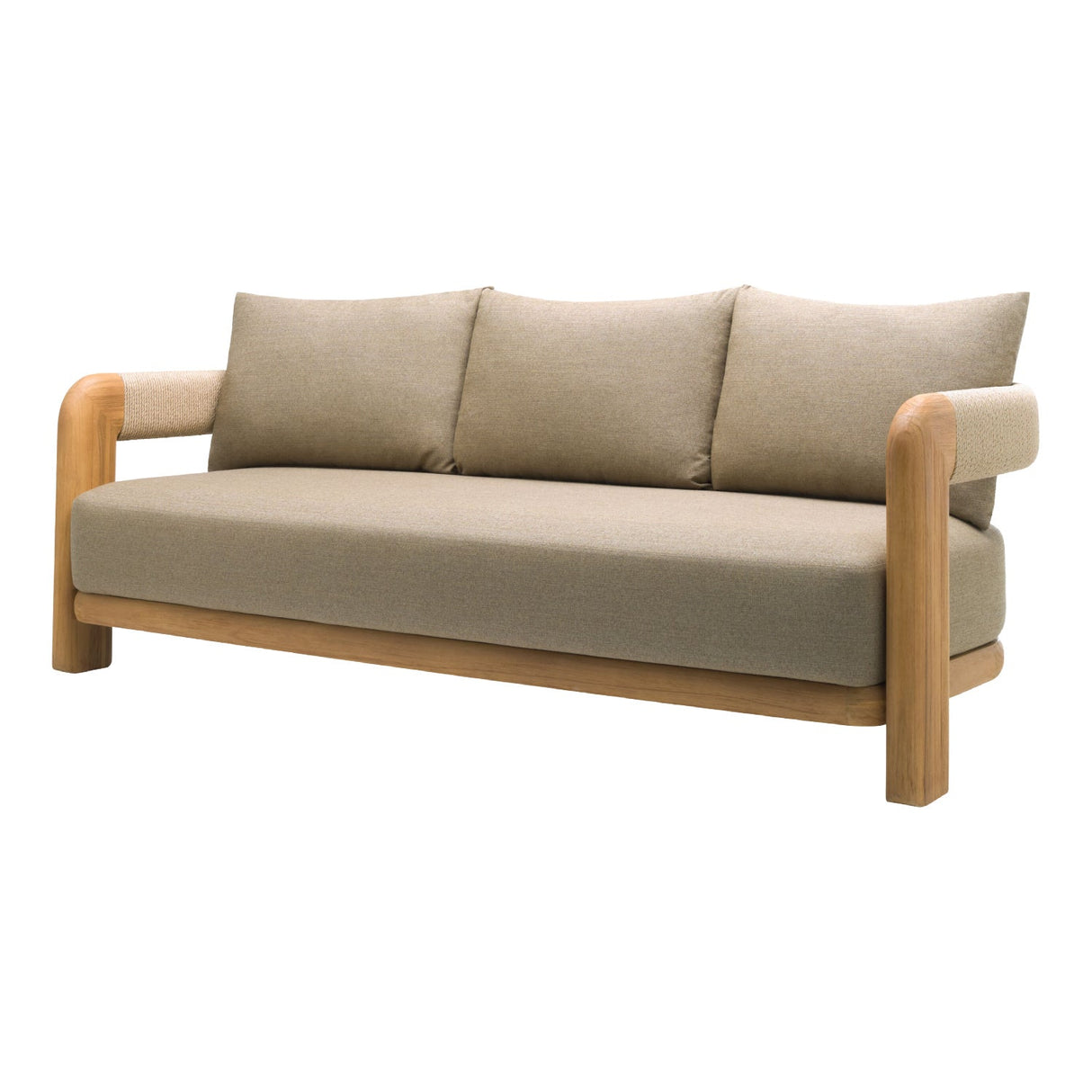 Modern European furniture - Cushioned Teak Outdoor Sofa - www.oroa.com