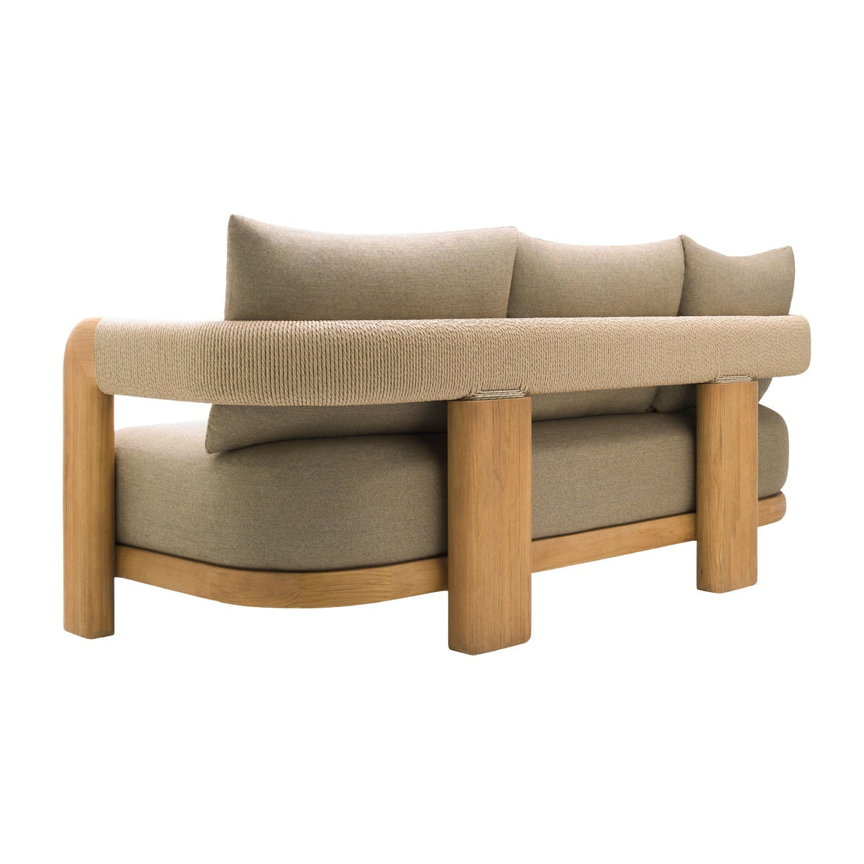 Modern European furniture - Cushioned Teak Outdoor Sofa - www.oroa.com