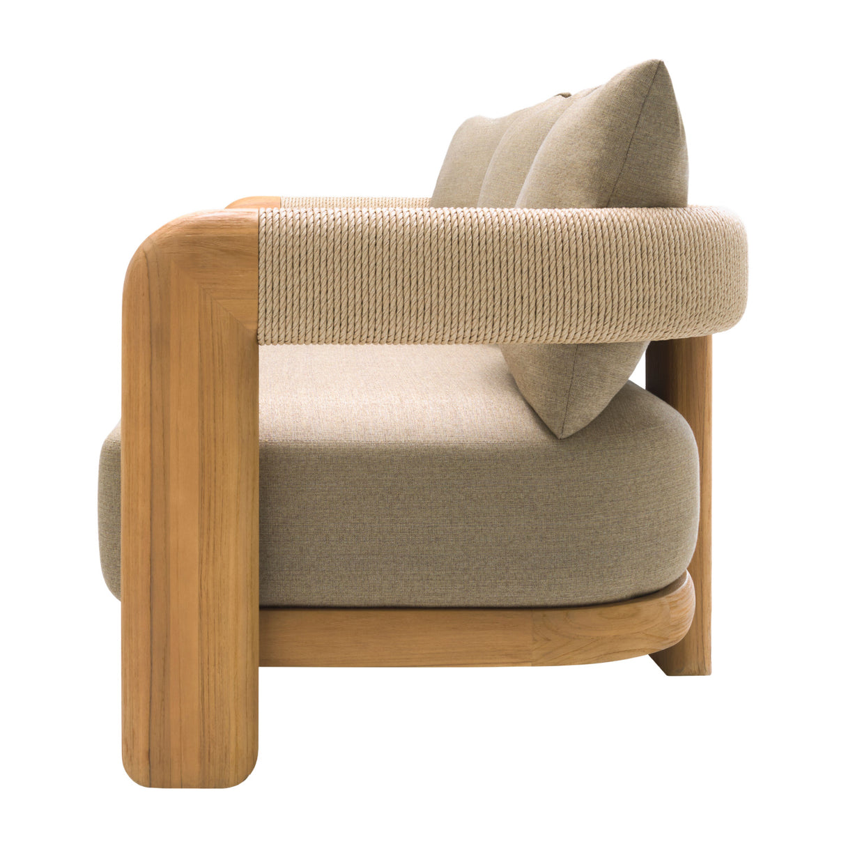 Modern European furniture - Cushioned Teak Outdoor Sofa - www.oroa.com