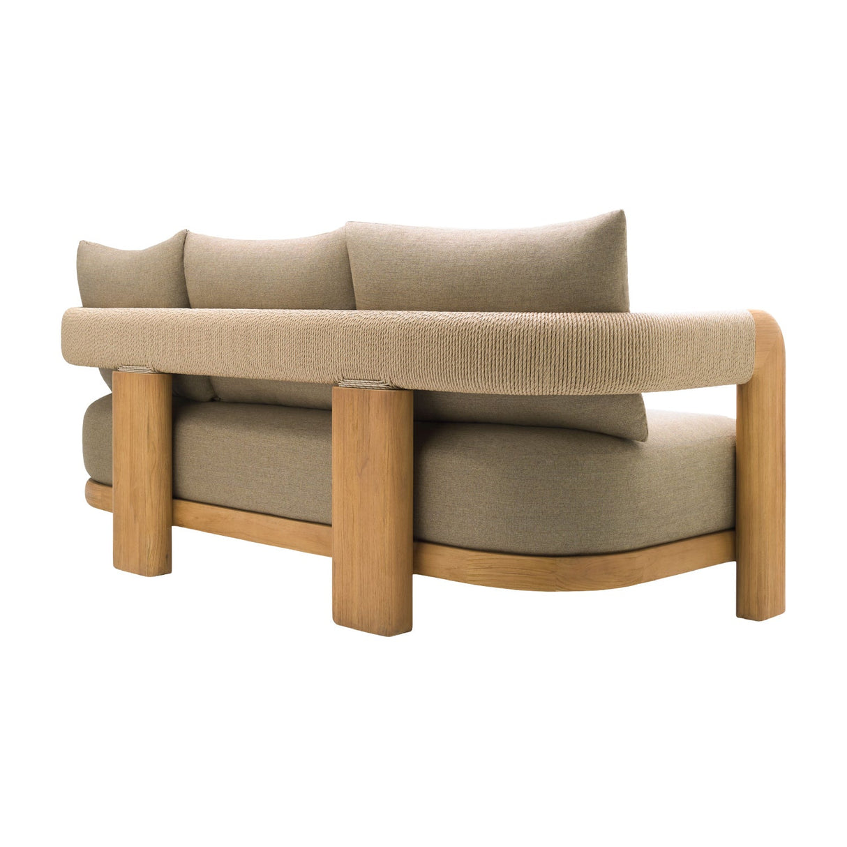 Modern European furniture - Cushioned Teak Outdoor Sofa - www.oroa.com
