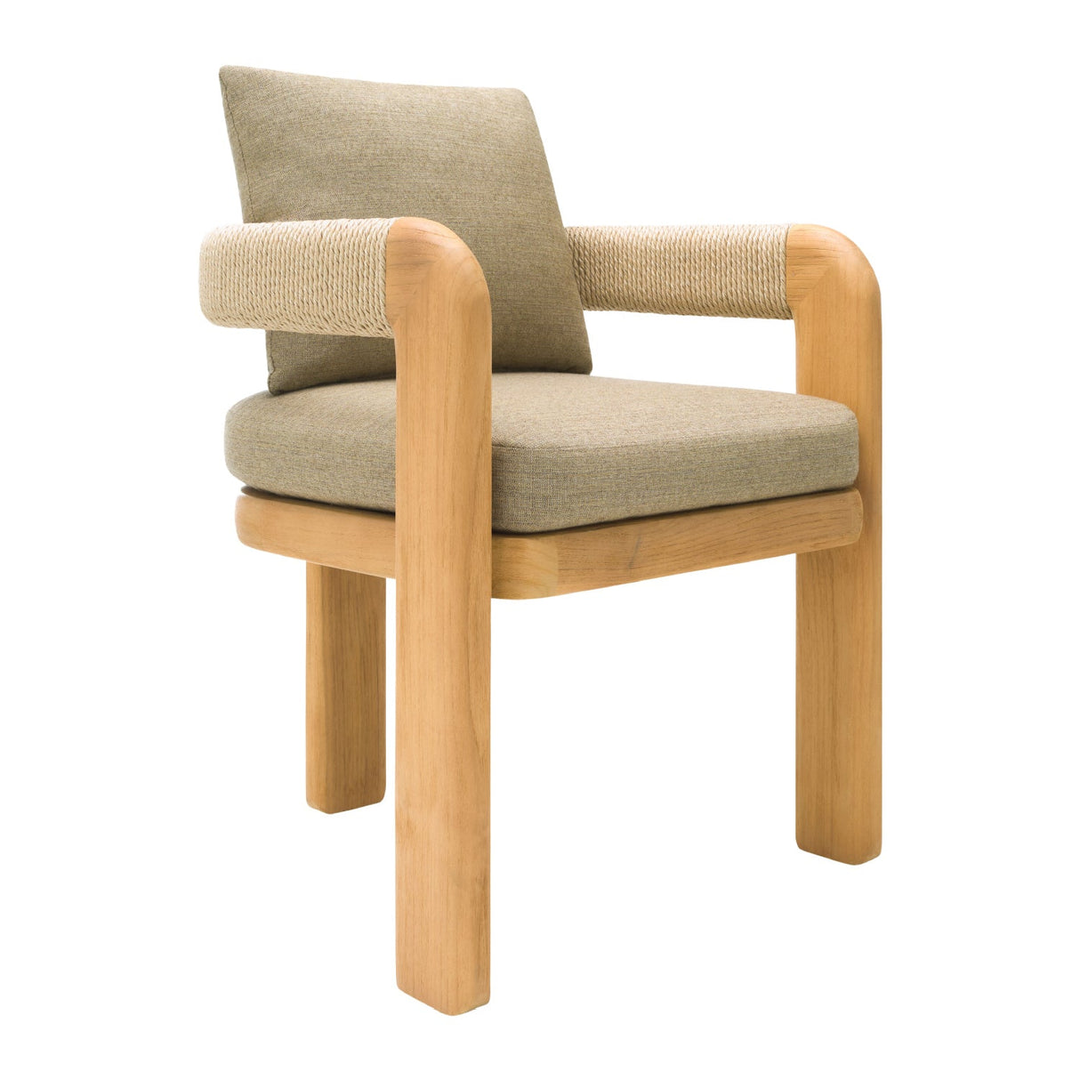 Modern European furniture - Cushioned Teak Outdoor Dining Chair - www.oroa.com