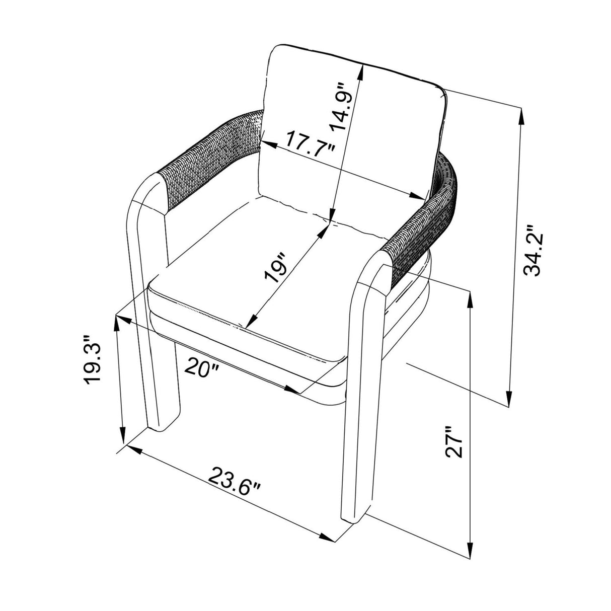Modern European furniture - Cushioned Teak Outdoor Dining Chair - www.oroa.com