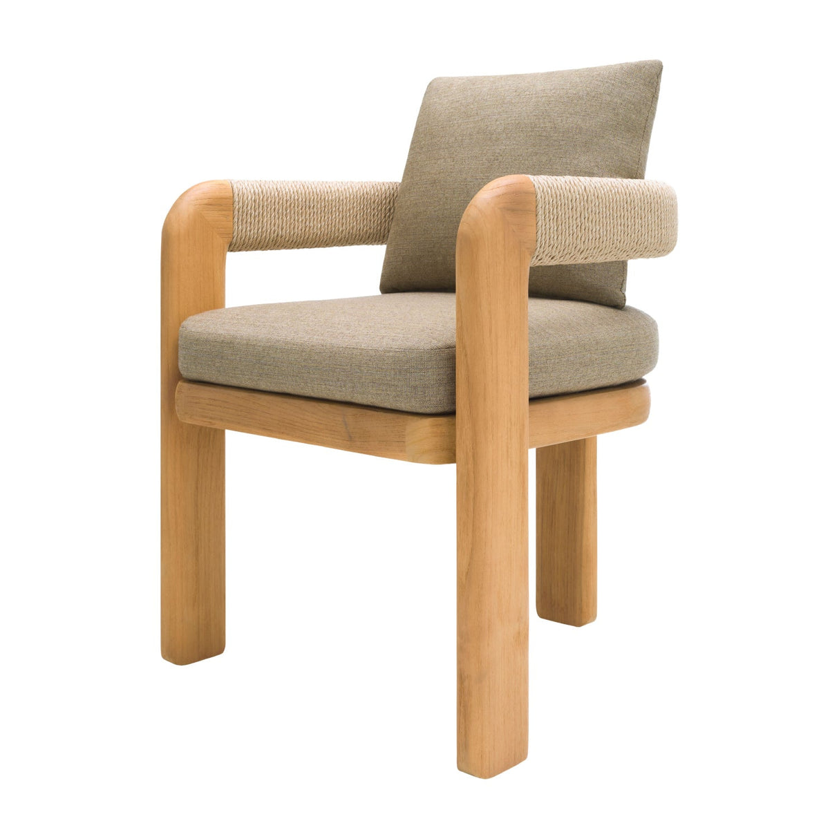 Modern European furniture - Cushioned Teak Outdoor Dining Chair - www.oroa.com