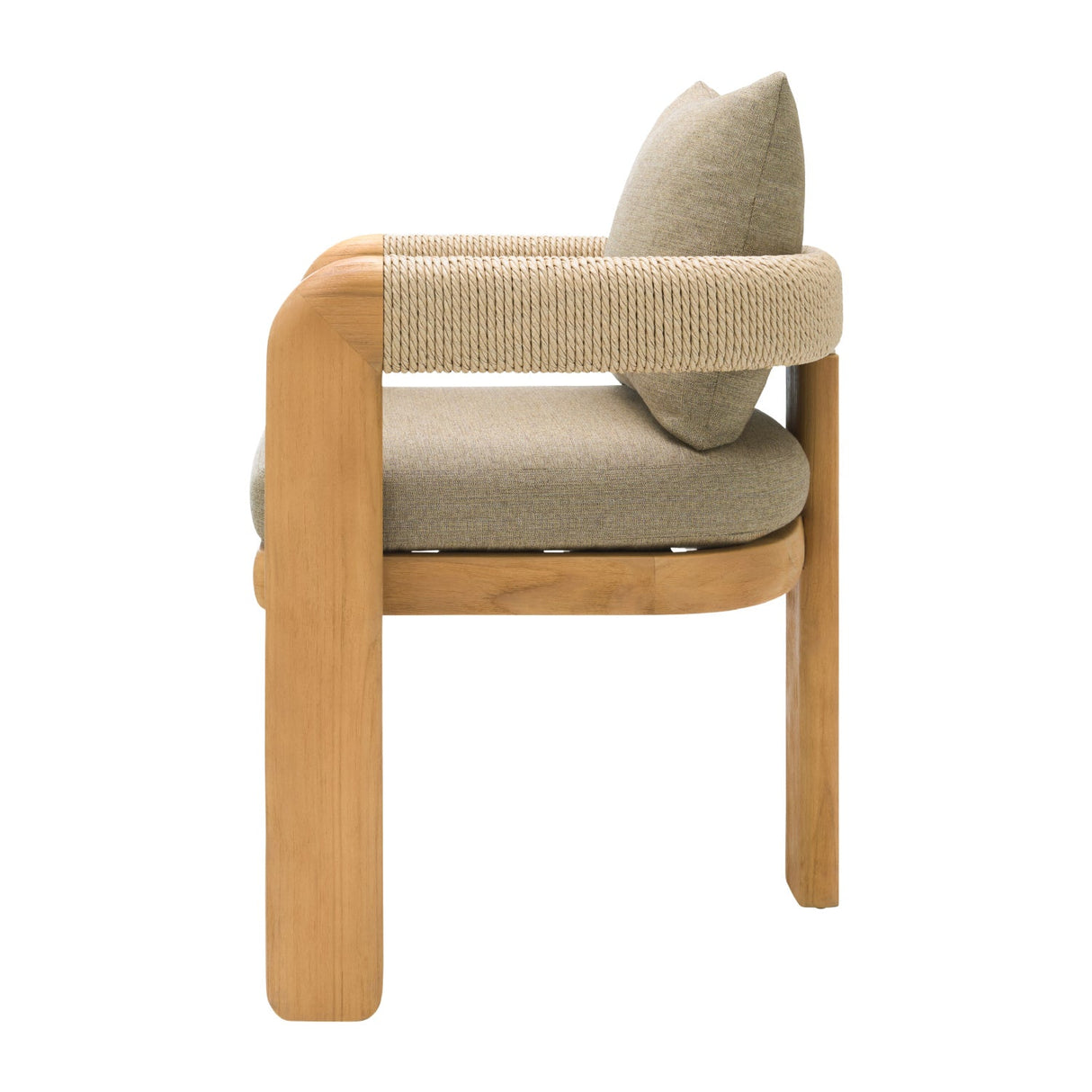 Modern European furniture - Cushioned Teak Outdoor Dining Chair - www.oroa.com