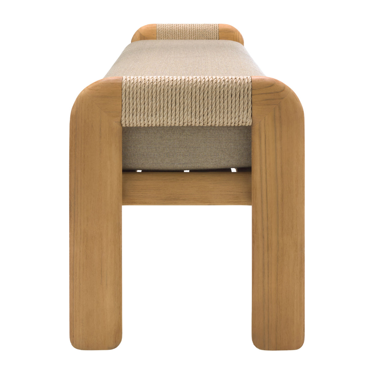 Modern European furniture - Cushioned Teak Outdoor Backless Bench - www.oroa.com