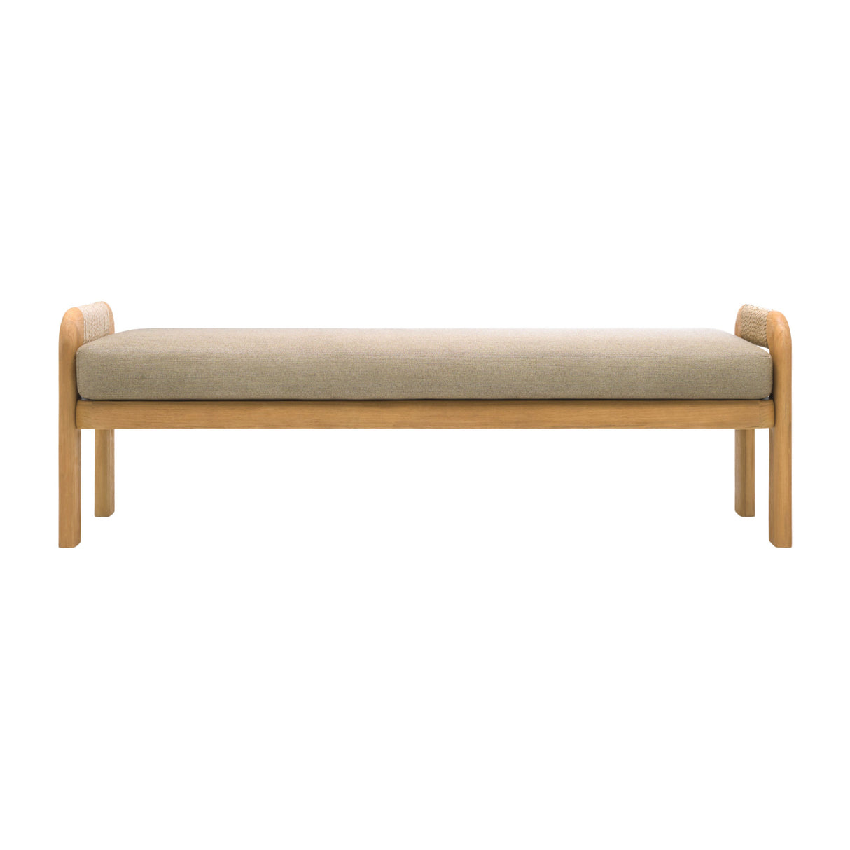 Modern European furniture - Cushioned Teak Outdoor Backless Bench - www.oroa.com