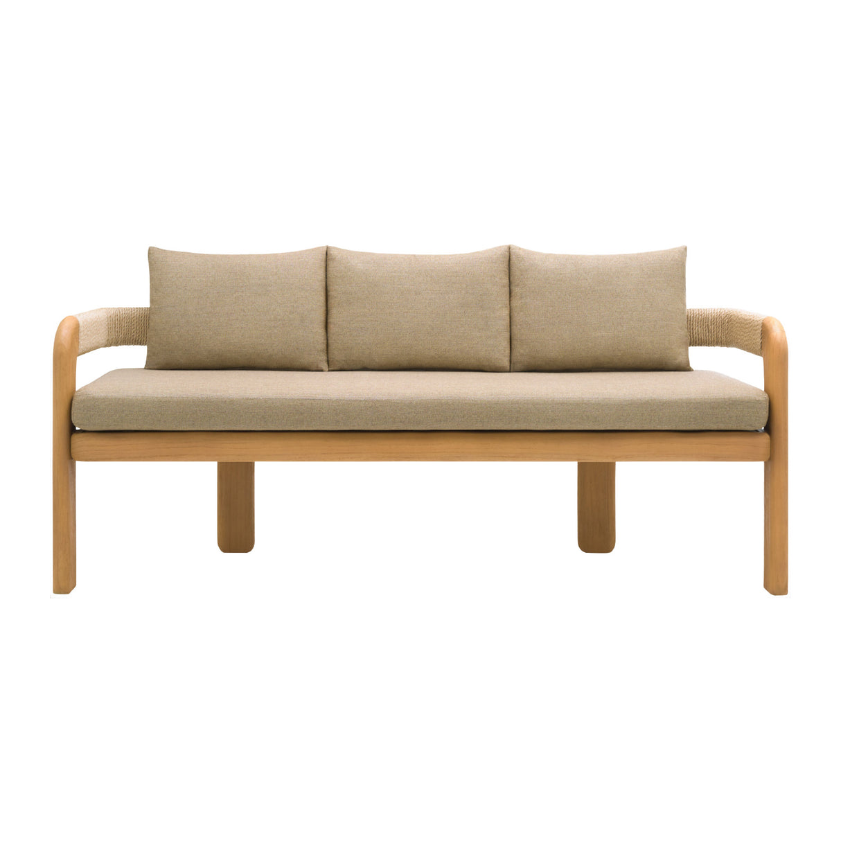 Modern European furniture - Cushioned Teak Outdoor Bench - www.oroa.com
