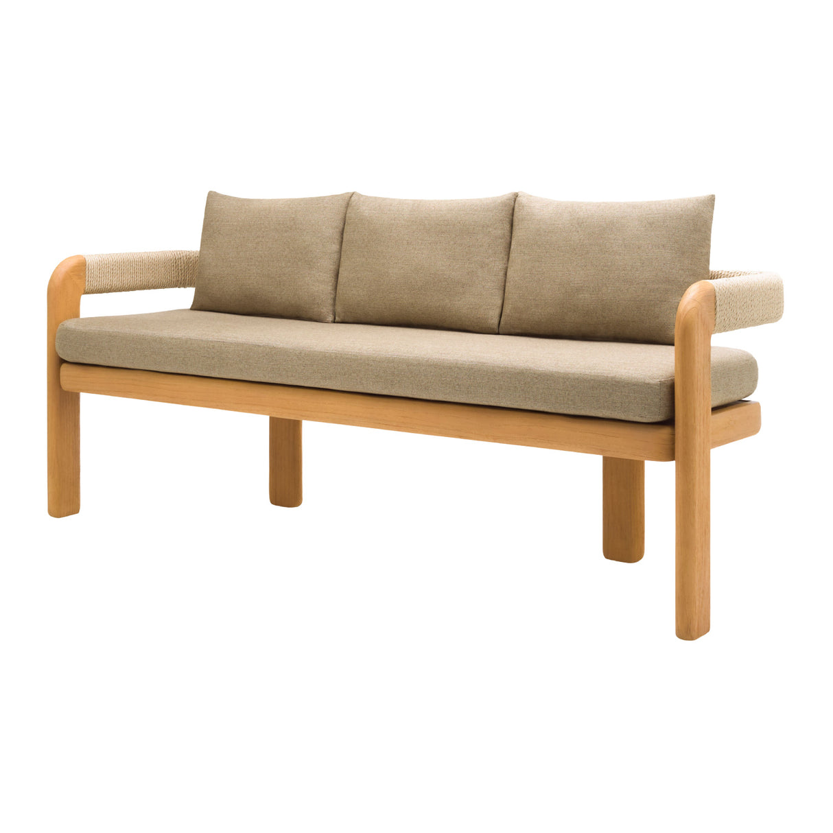 Modern European furniture - Cushioned Teak Outdoor Bench - www.oroa.com