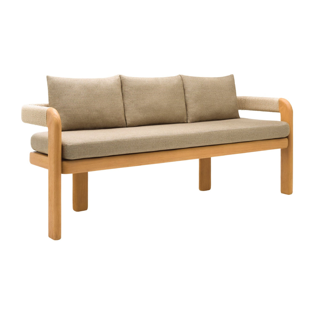 Modern European furniture - Cushioned Teak Outdoor Bench - www.oroa.com