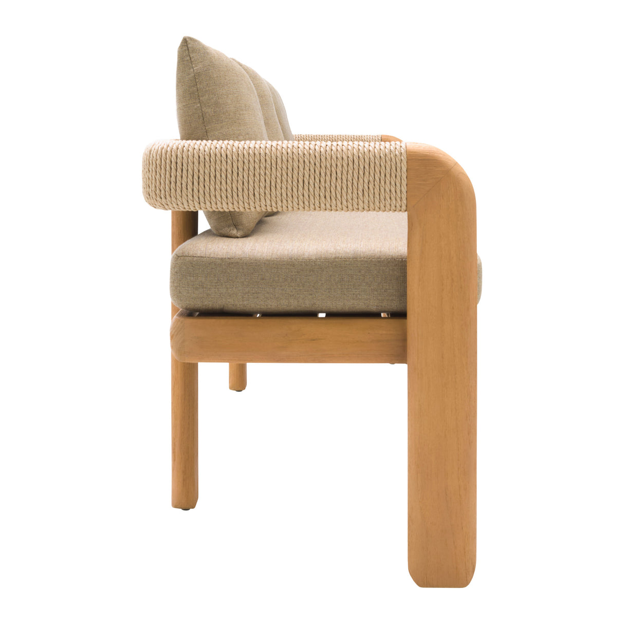Modern European furniture - Cushioned Teak Outdoor Bench - www.oroa.com