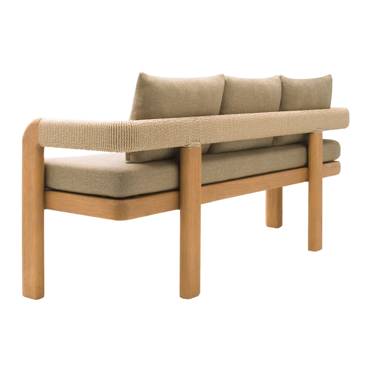 Modern European furniture - Cushioned Teak Outdoor Bench - www.oroa.com