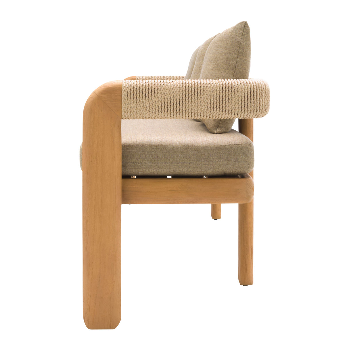 Modern European furniture - Cushioned Teak Outdoor Bench - www.oroa.com