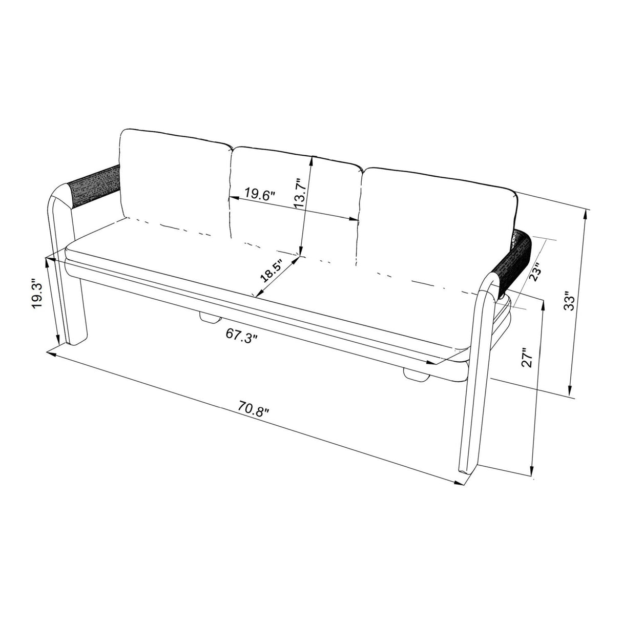 Modern European furniture - Cushioned Teak Outdoor Bench - www.oroa.com