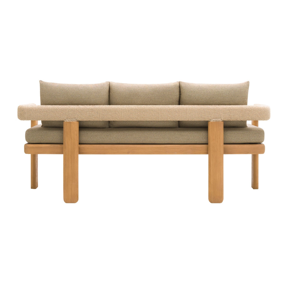 Modern European furniture - Cushioned Teak Outdoor Bench - www.oroa.com