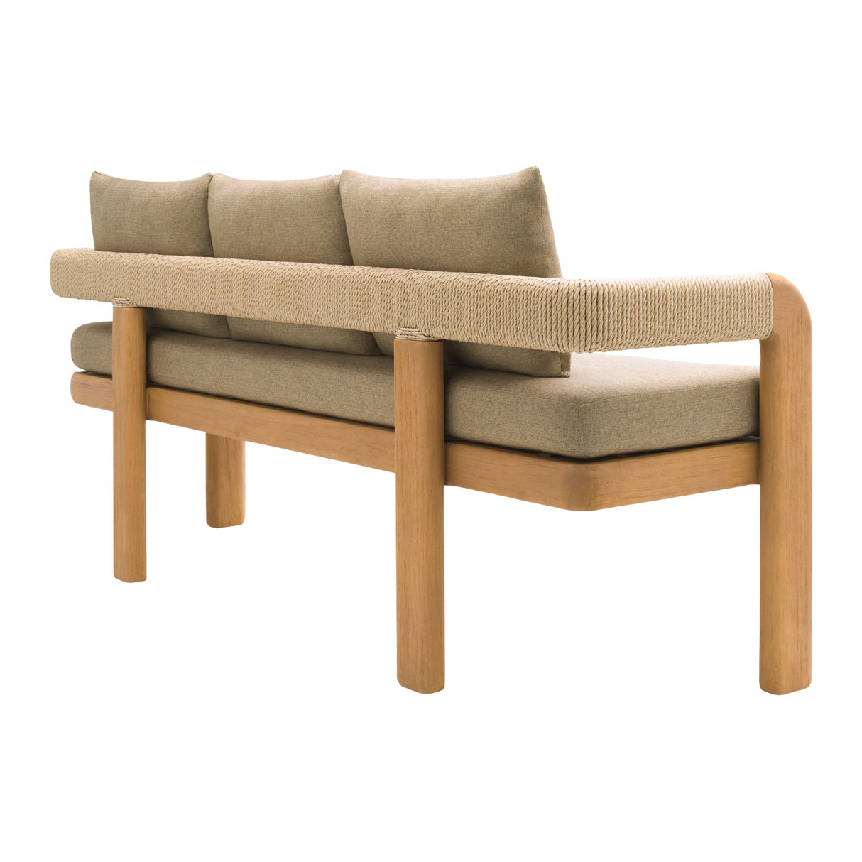 Modern European furniture - Cushioned Teak Outdoor Bench - www.oroa.com